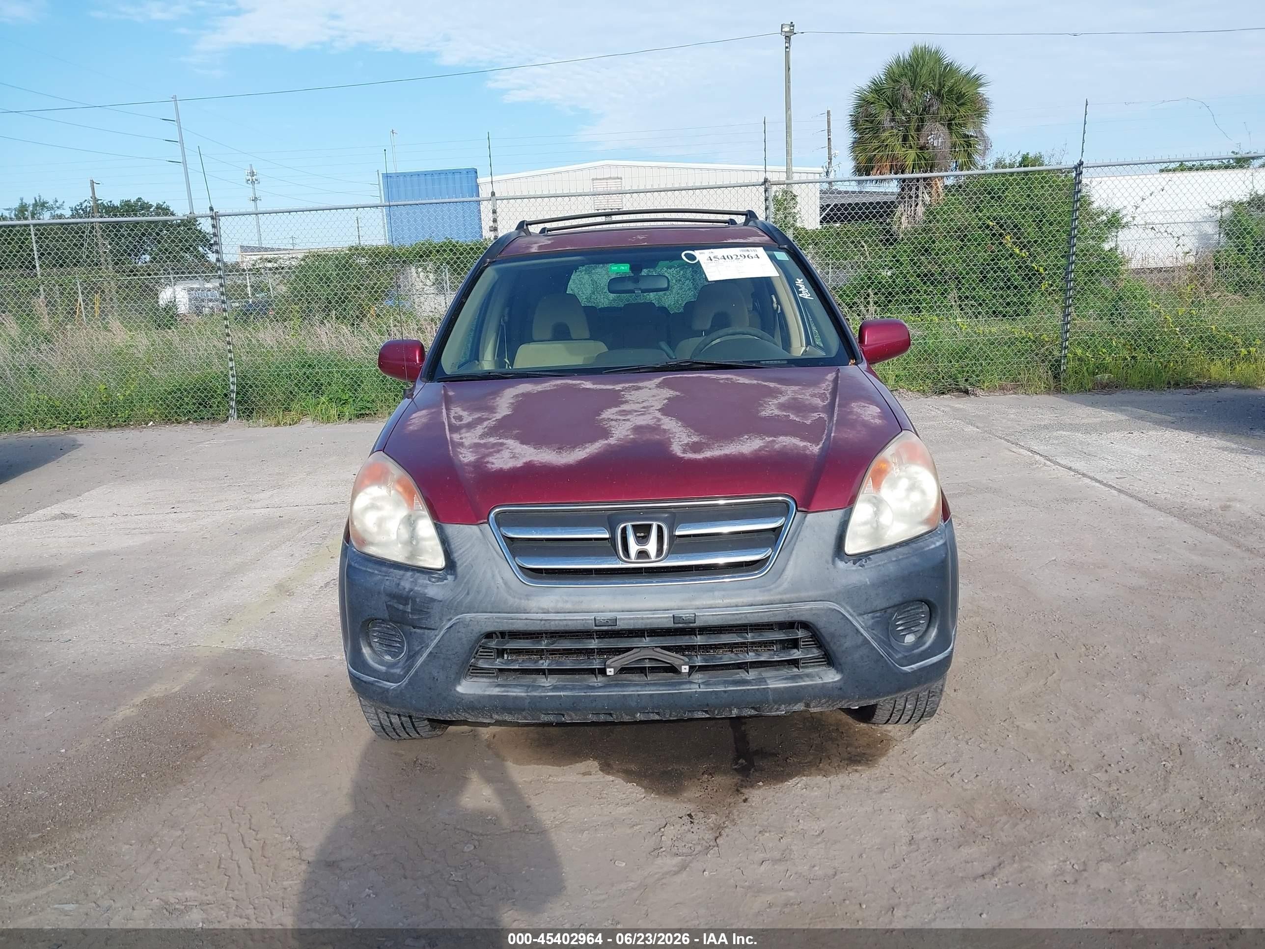 2005 Honda Cr-v Ex Maroon vin: JHLRD788X5C033367