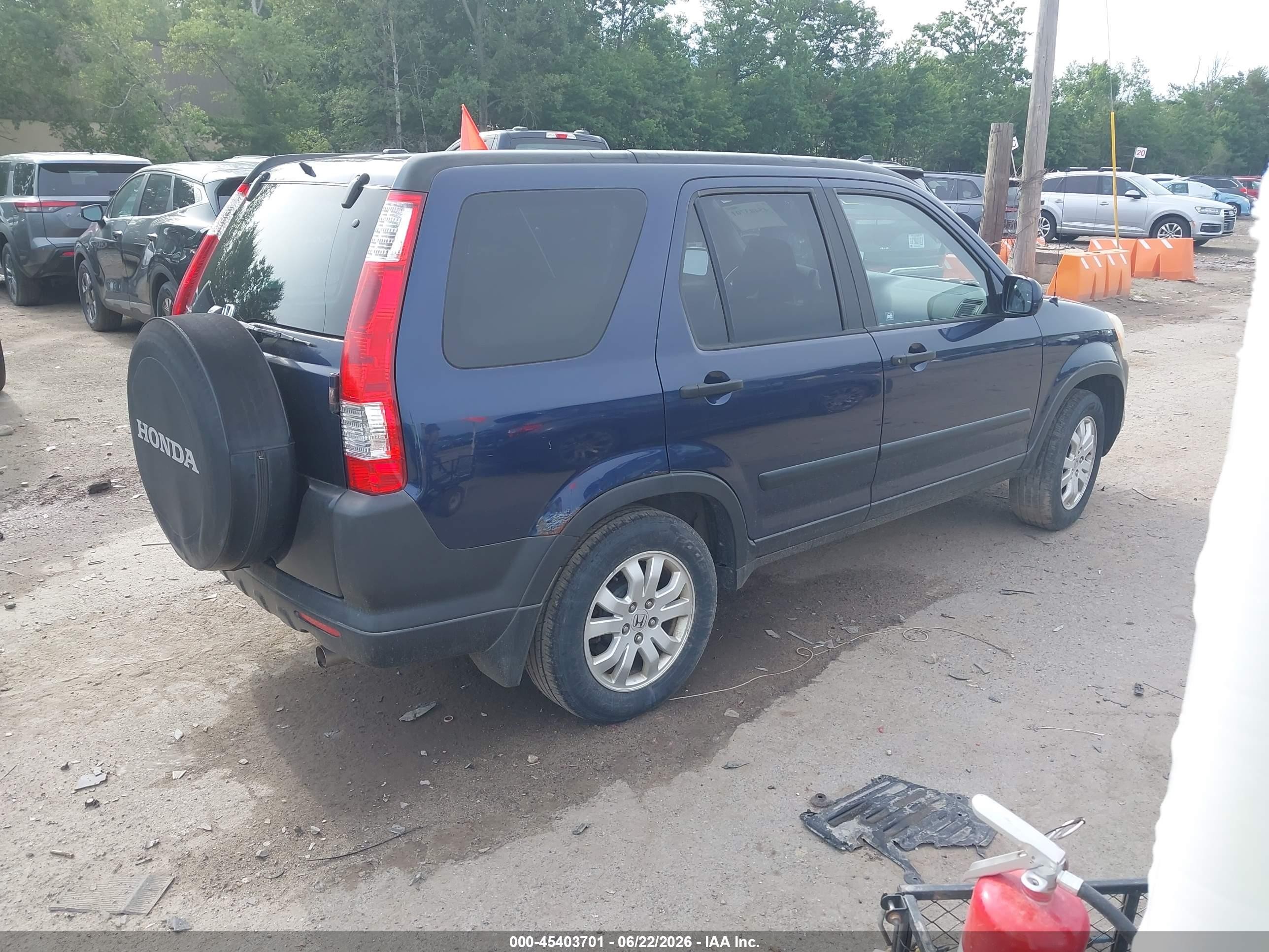 2006 Honda Cr-v Ex Dark Blue vin: JHLRD788X6C017056