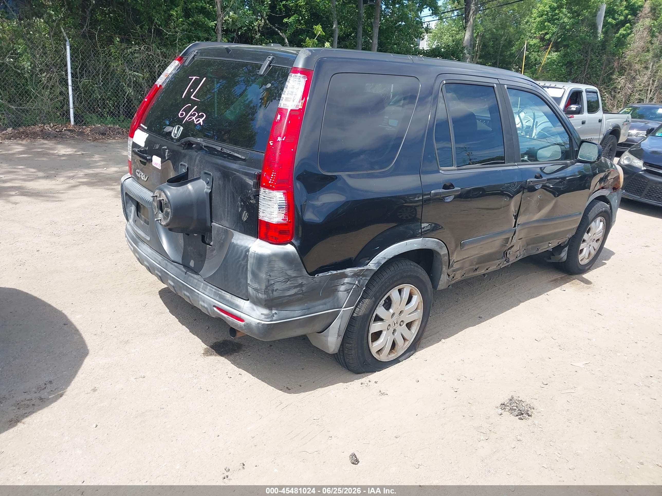 2006 Honda Cr-v Ex Black vin: JHLRD788X6C027084