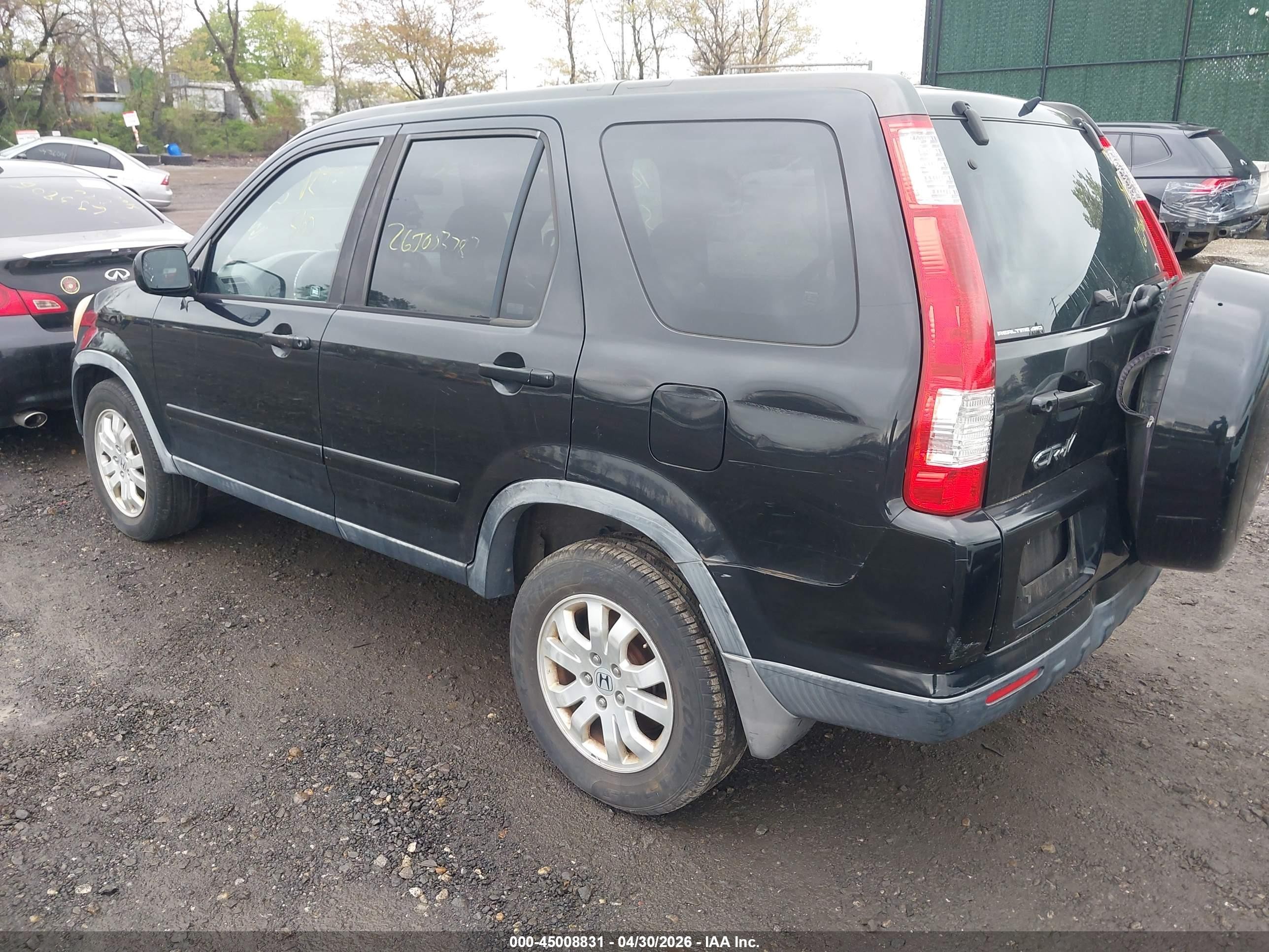 2006 Honda Cr-v Se Black vin: JHLRD78936C013844