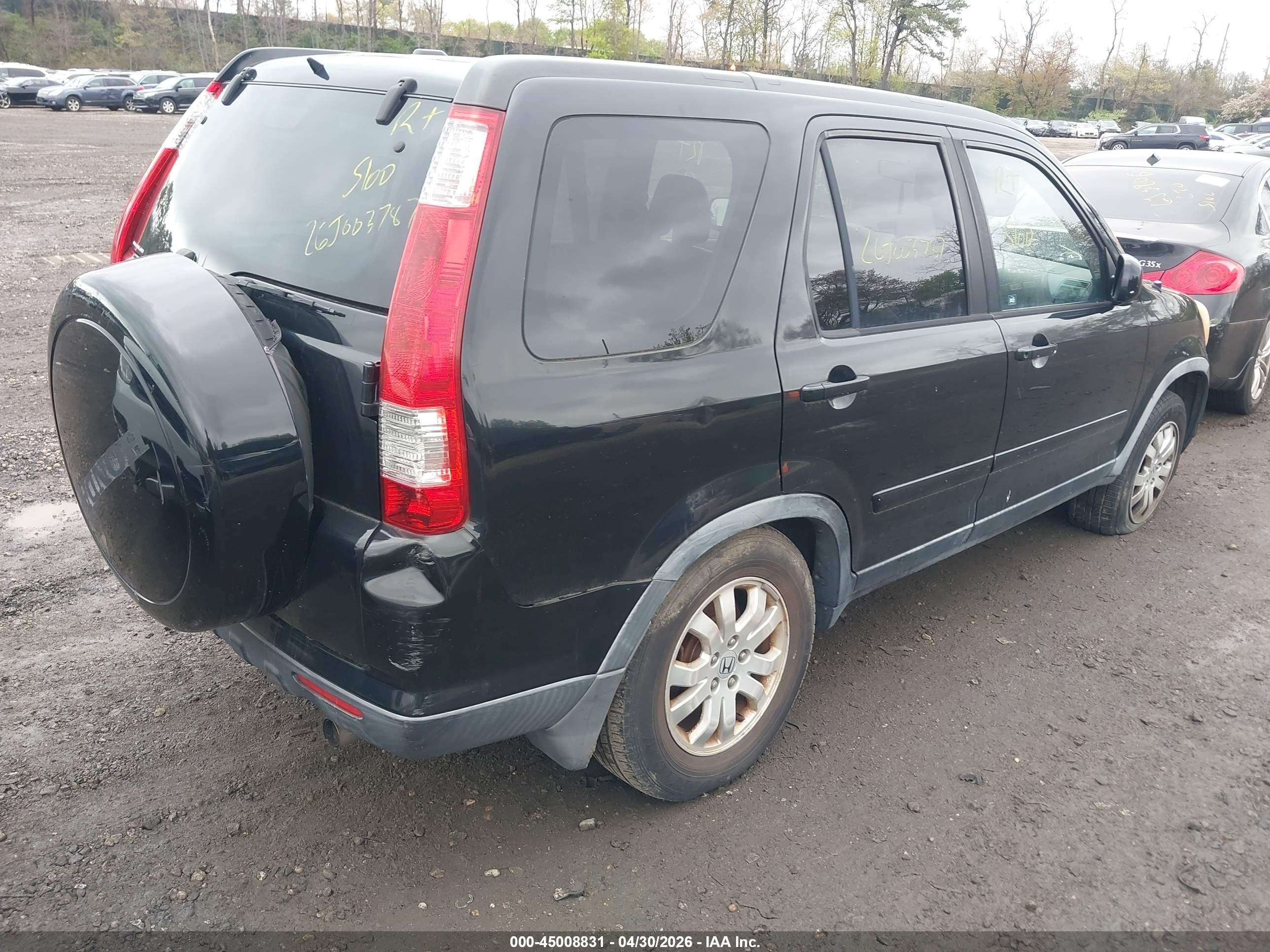 2006 Honda Cr-v Se Black vin: JHLRD78936C013844