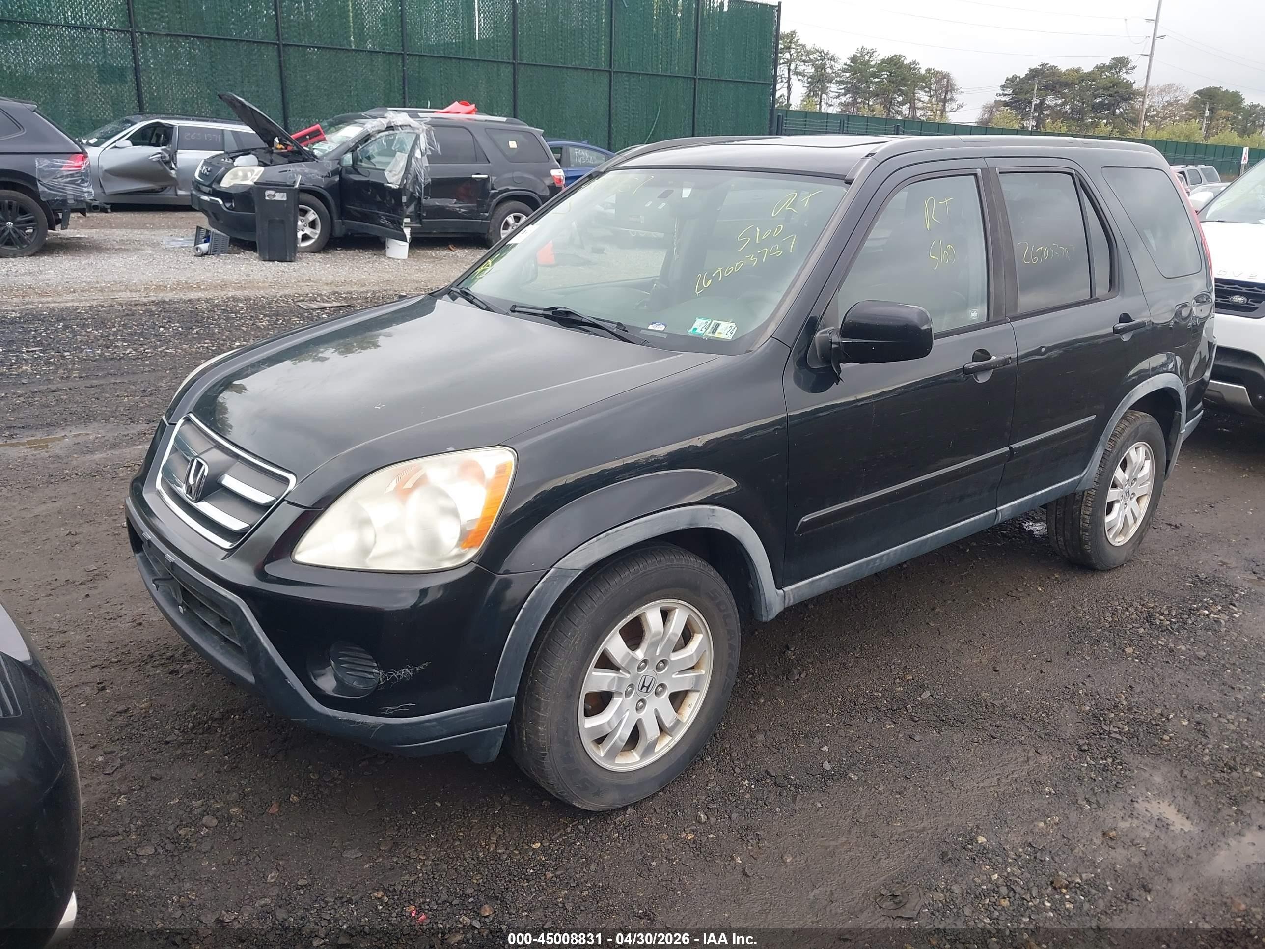 2006 Honda Cr-v Se Black vin: JHLRD78936C013844