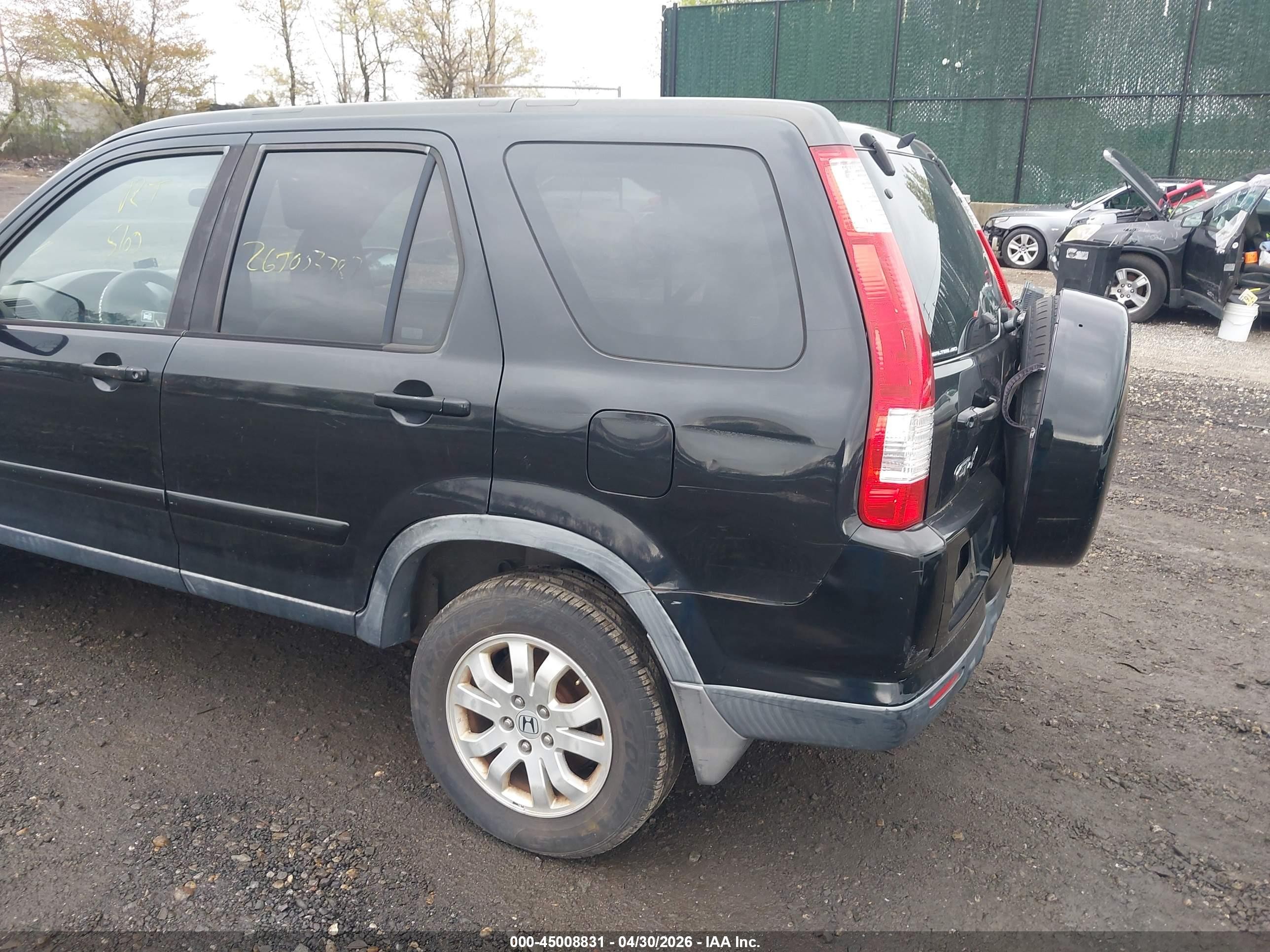 2006 Honda Cr-v Se Black vin: JHLRD78936C013844