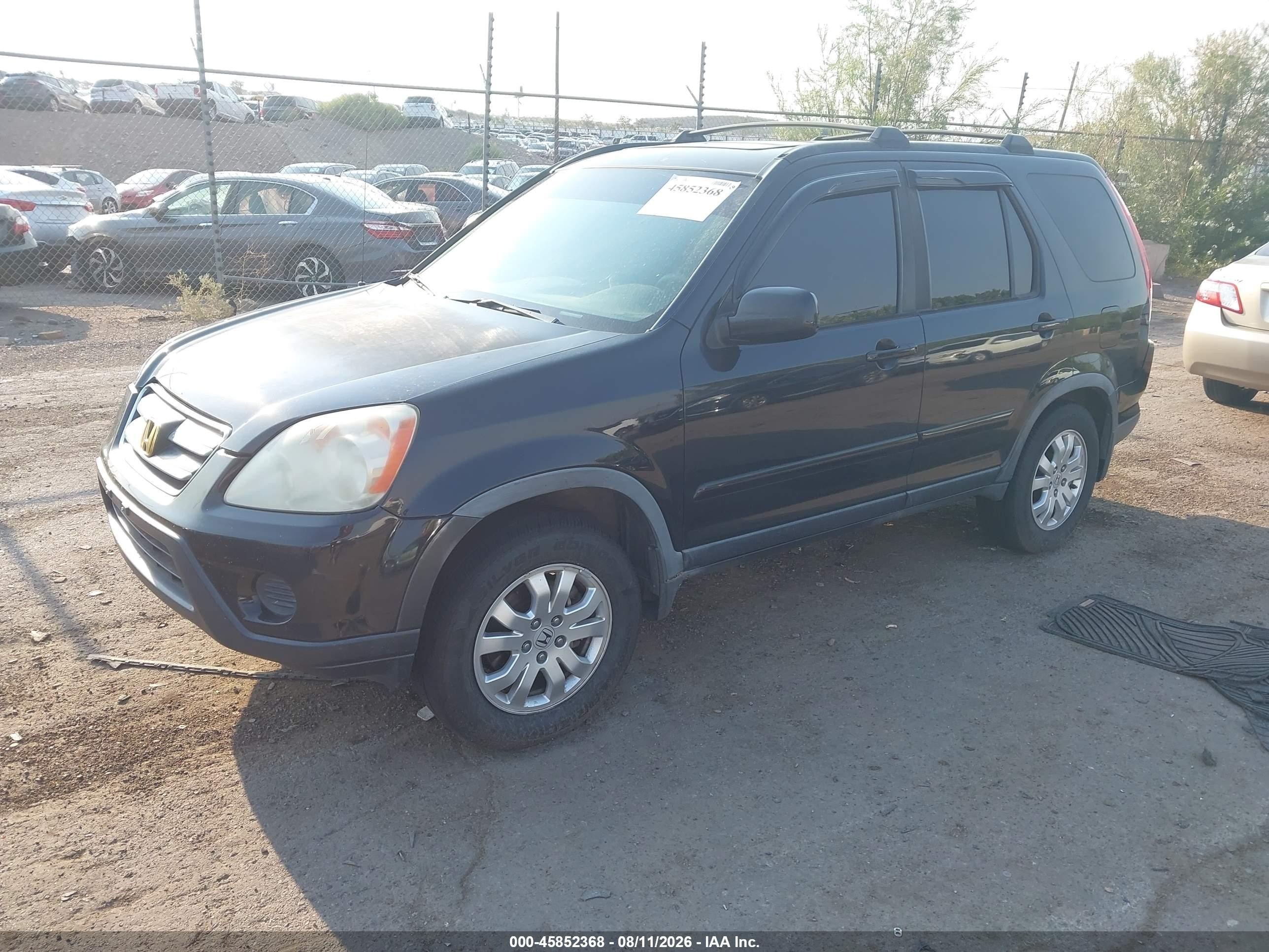 2006 Honda Cr-v Se Black vin: JHLRD78976C059192