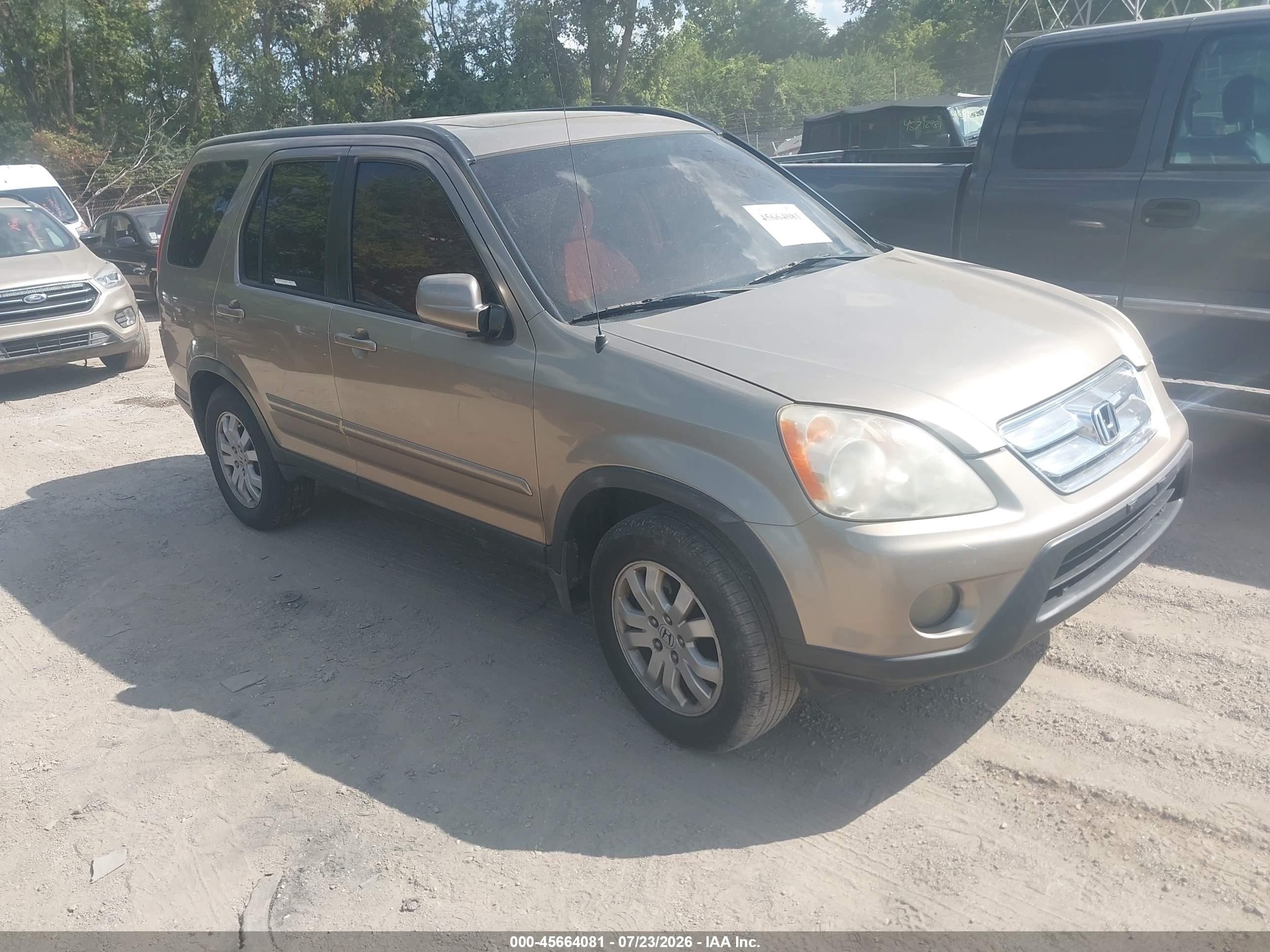 2005 Honda Cr-v Se Beige vin: JHLRD78985C008959