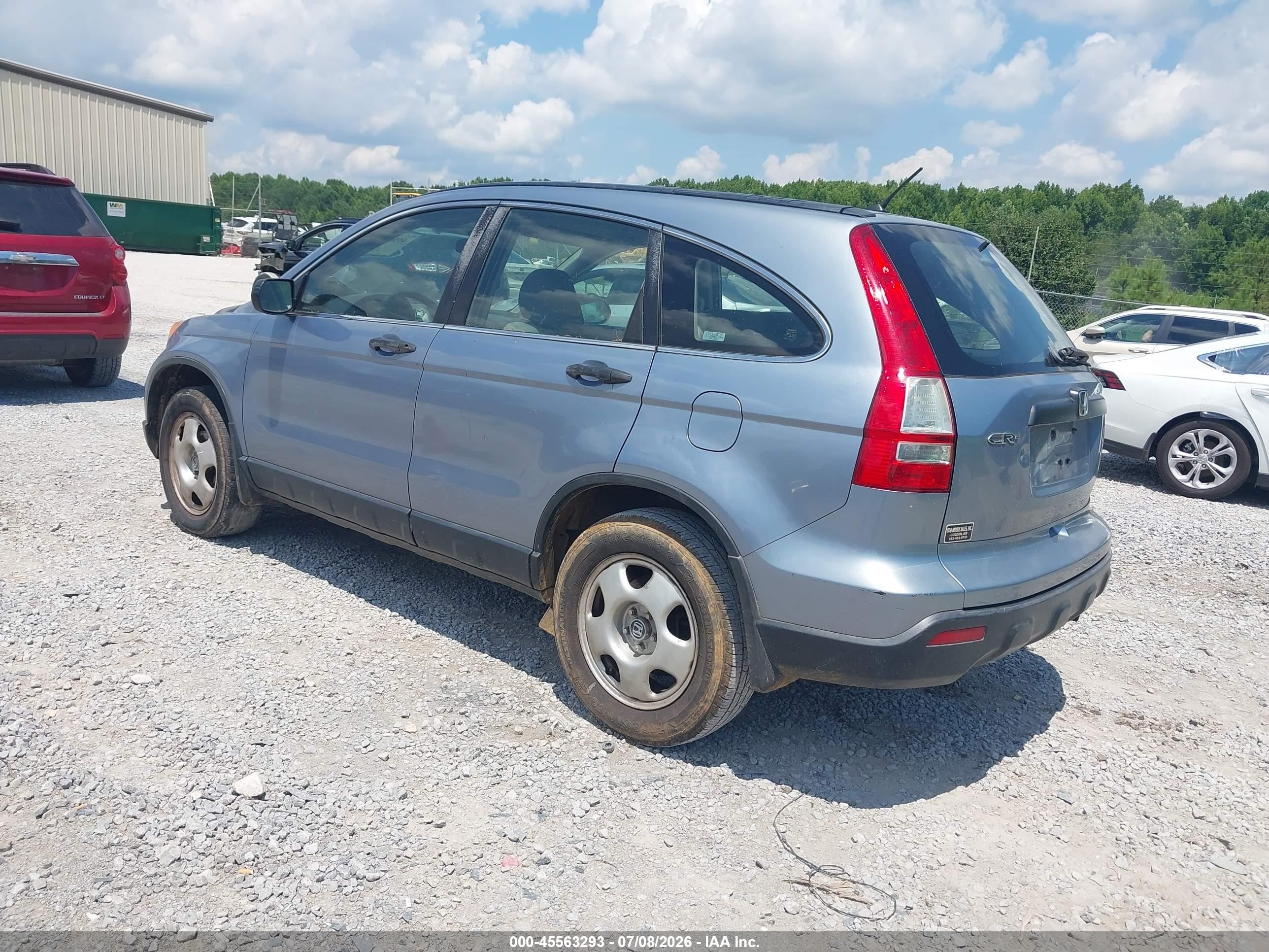 2007 Honda Cr-v Lx Blue vin: JHLRE38307C024237