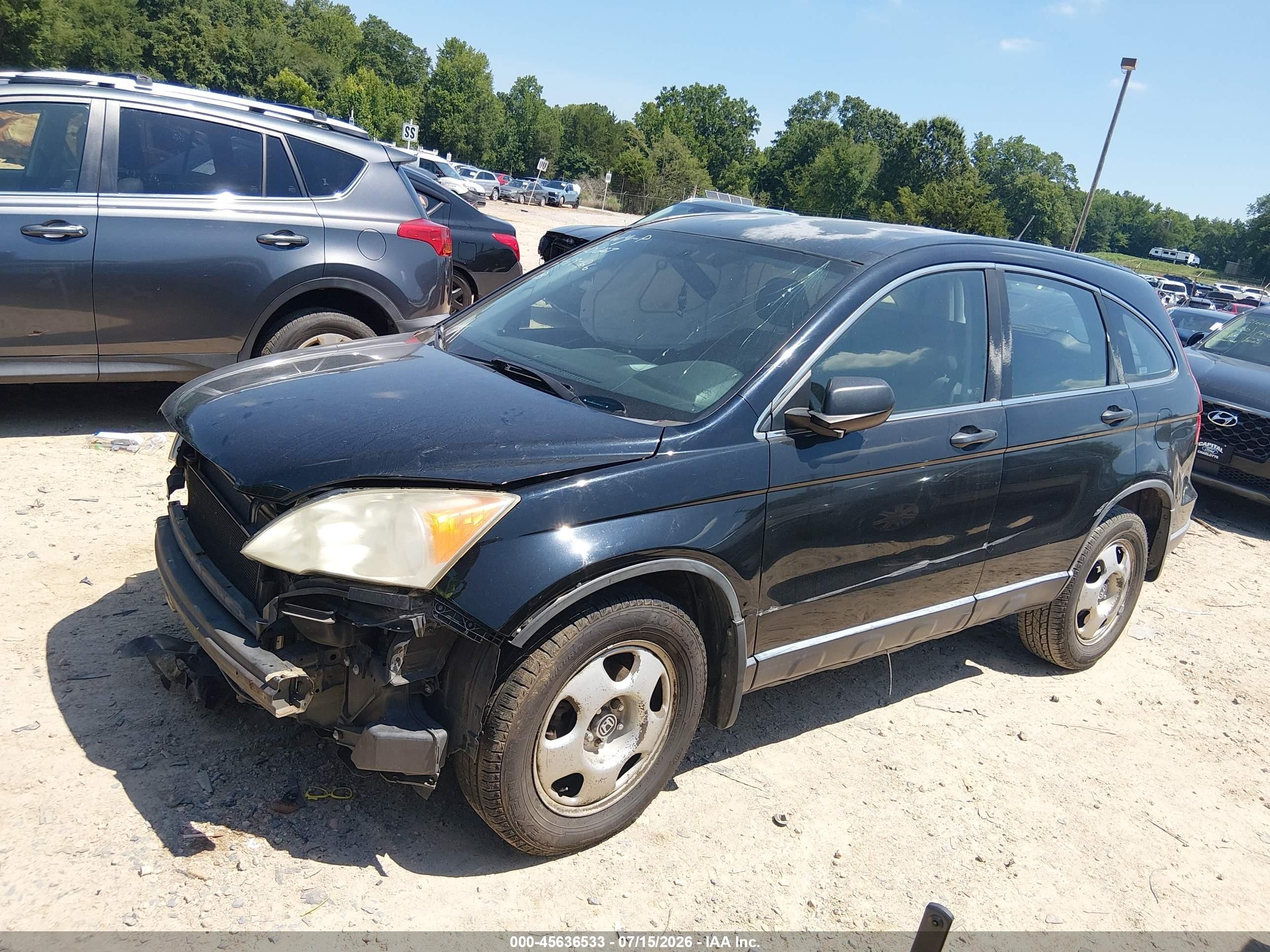 2007 Honda Cr-v Lx Black vin: JHLRE38307C030667