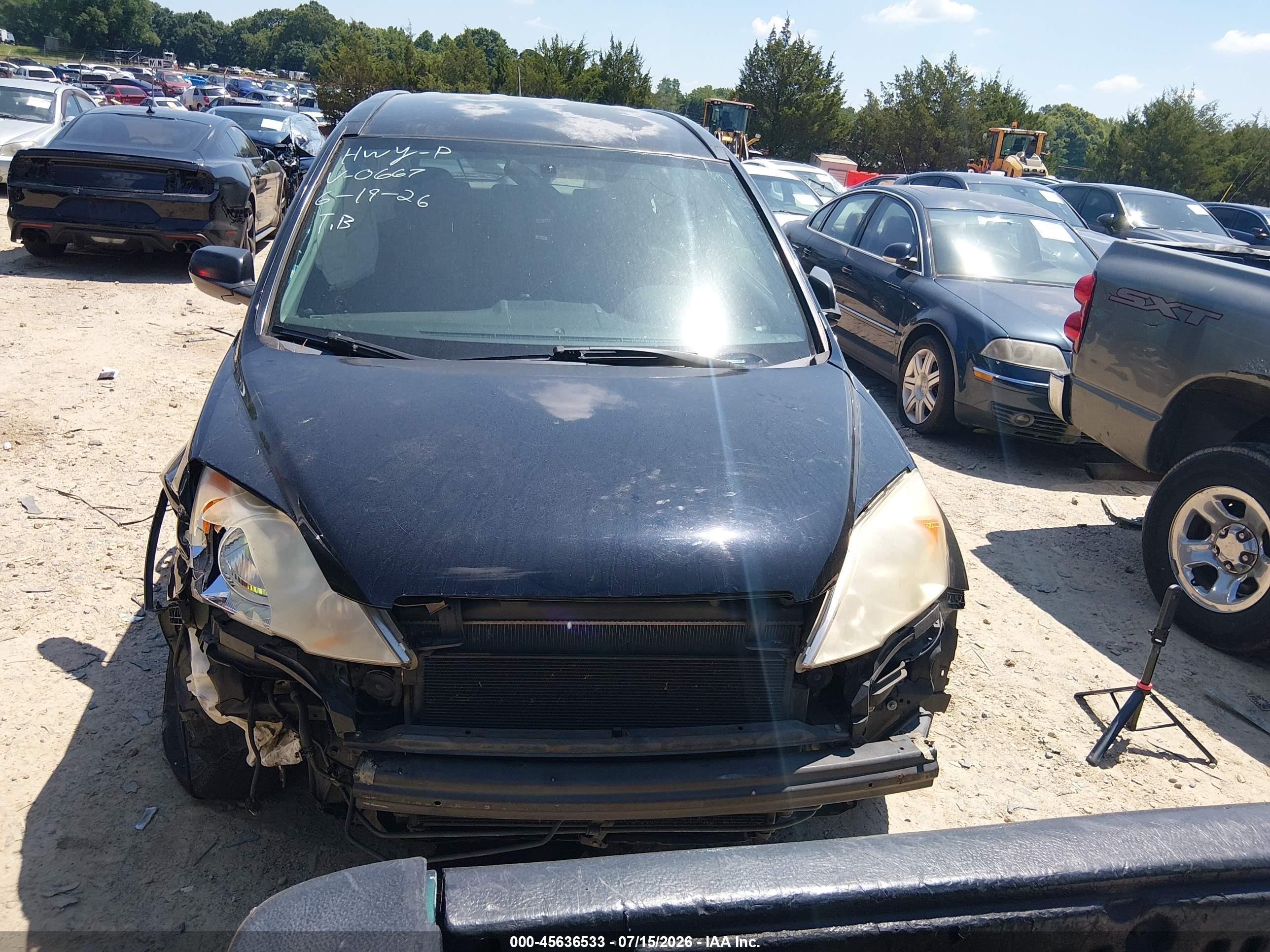 2007 Honda Cr-v Lx Black vin: JHLRE38307C030667