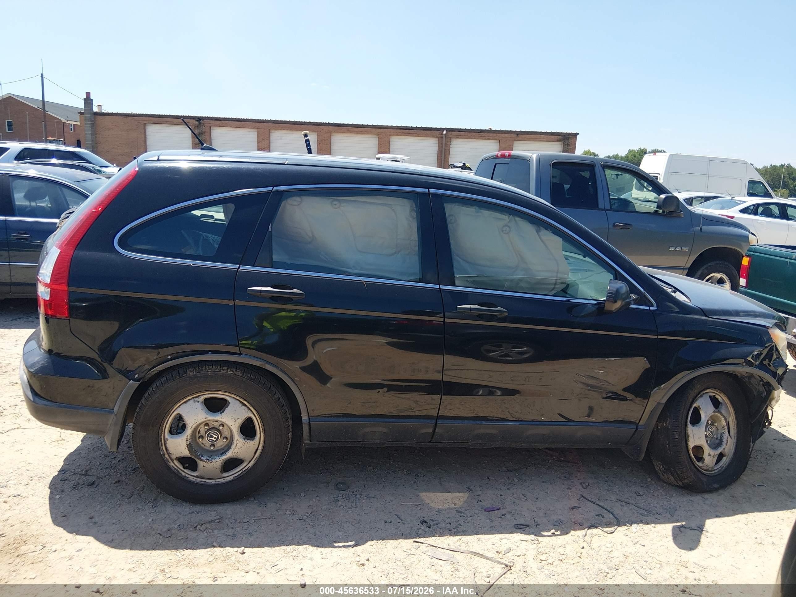 2007 Honda Cr-v Lx Black vin: JHLRE38307C030667