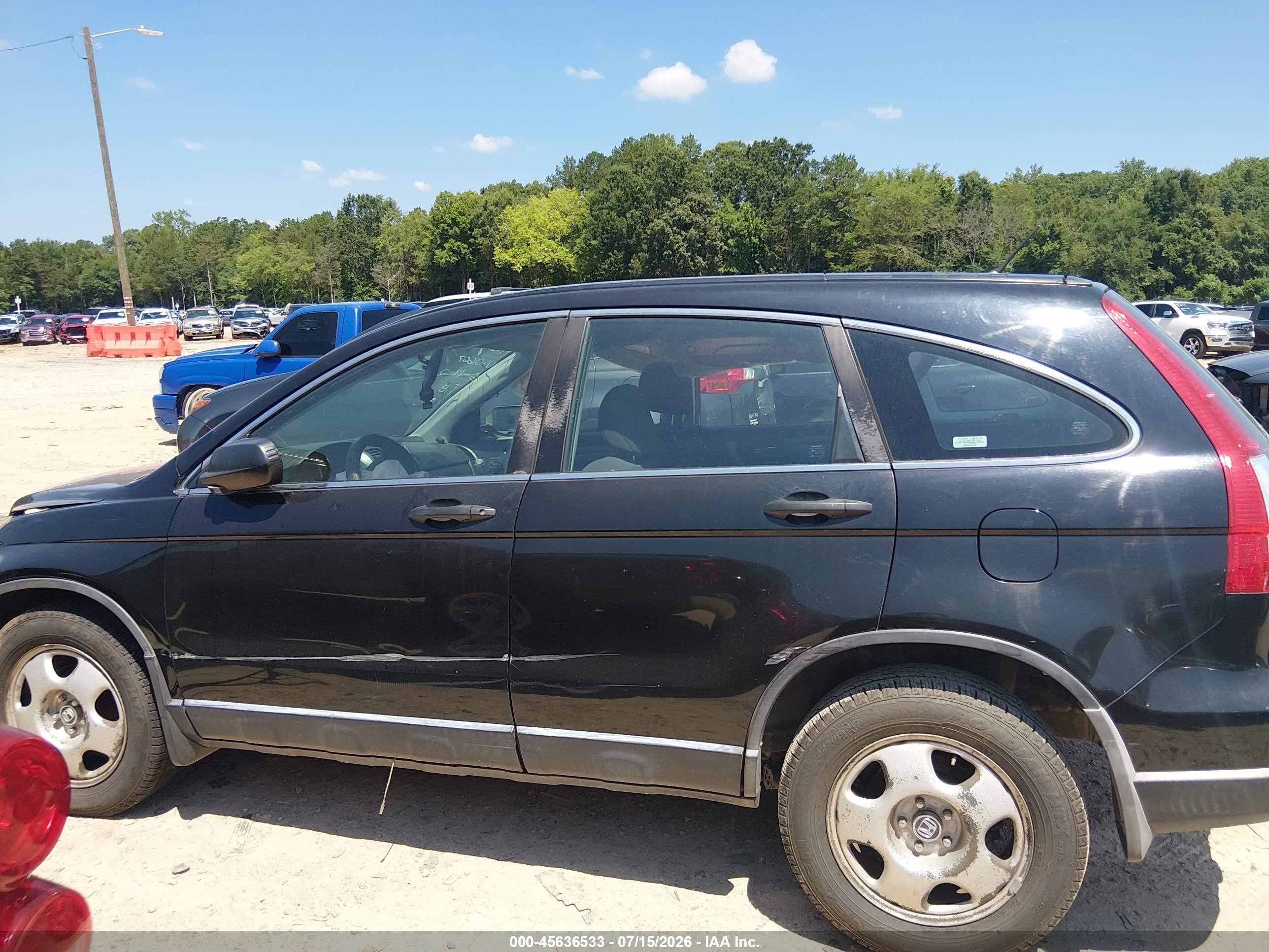 2007 Honda Cr-v Lx Black vin: JHLRE38307C030667