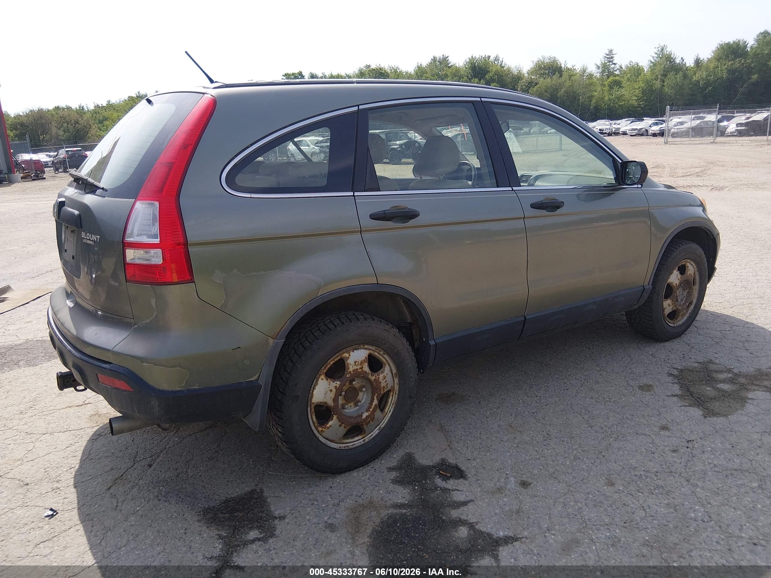 2008 Honda Cr-v Lx Green vin: JHLRE38308C005589