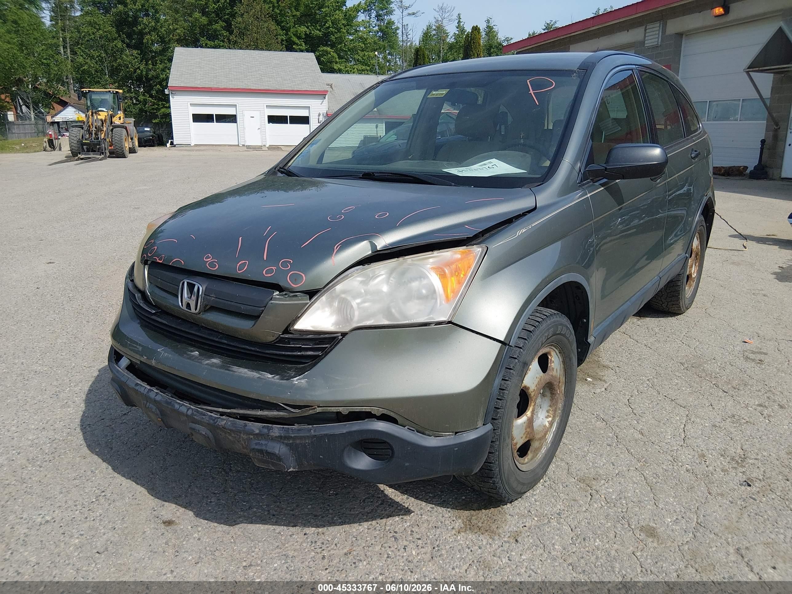 2008 Honda Cr-v Lx Green vin: JHLRE38308C005589