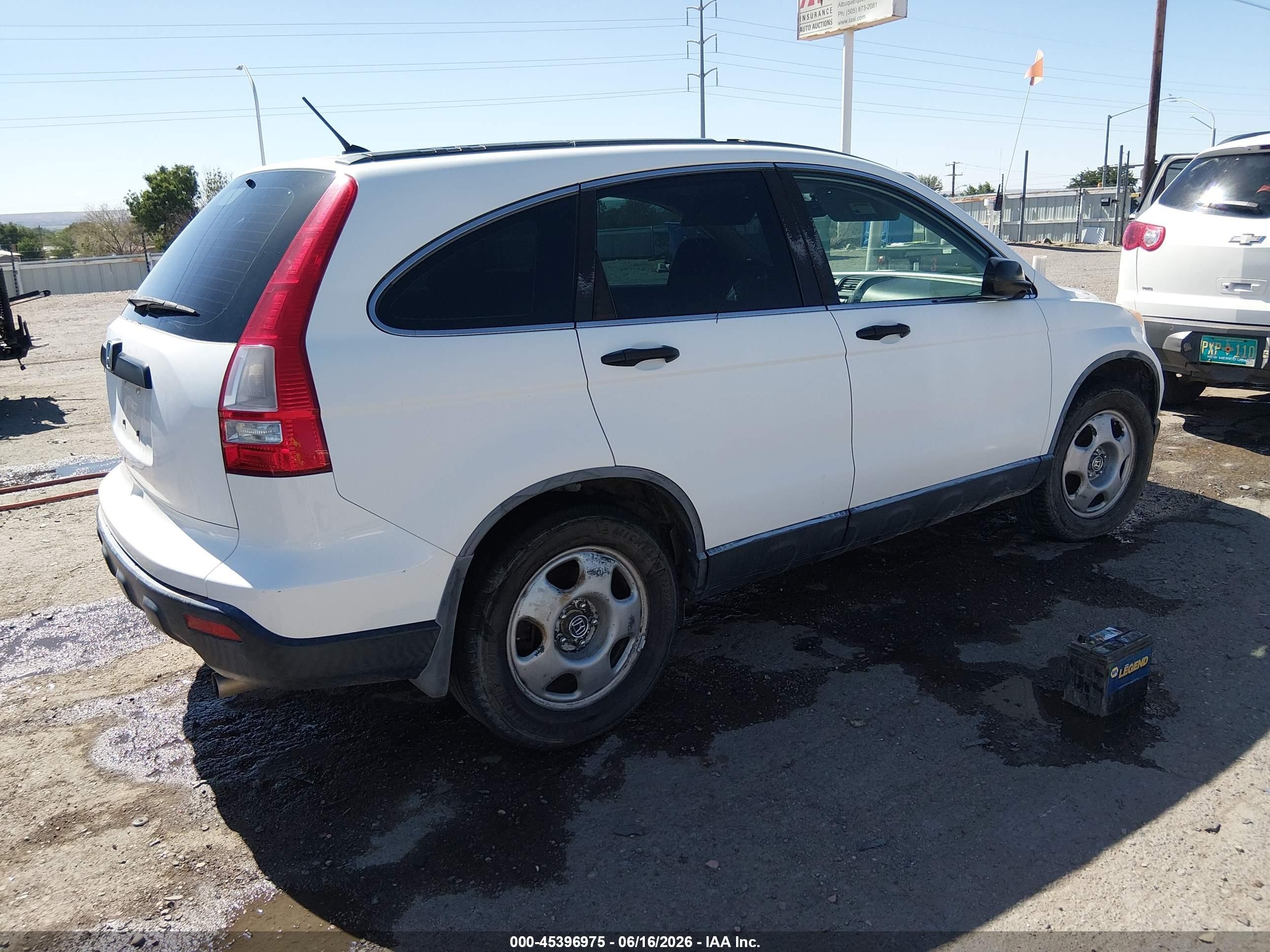 2009 Honda Cr-v Lx White vin: JHLRE38309C002421