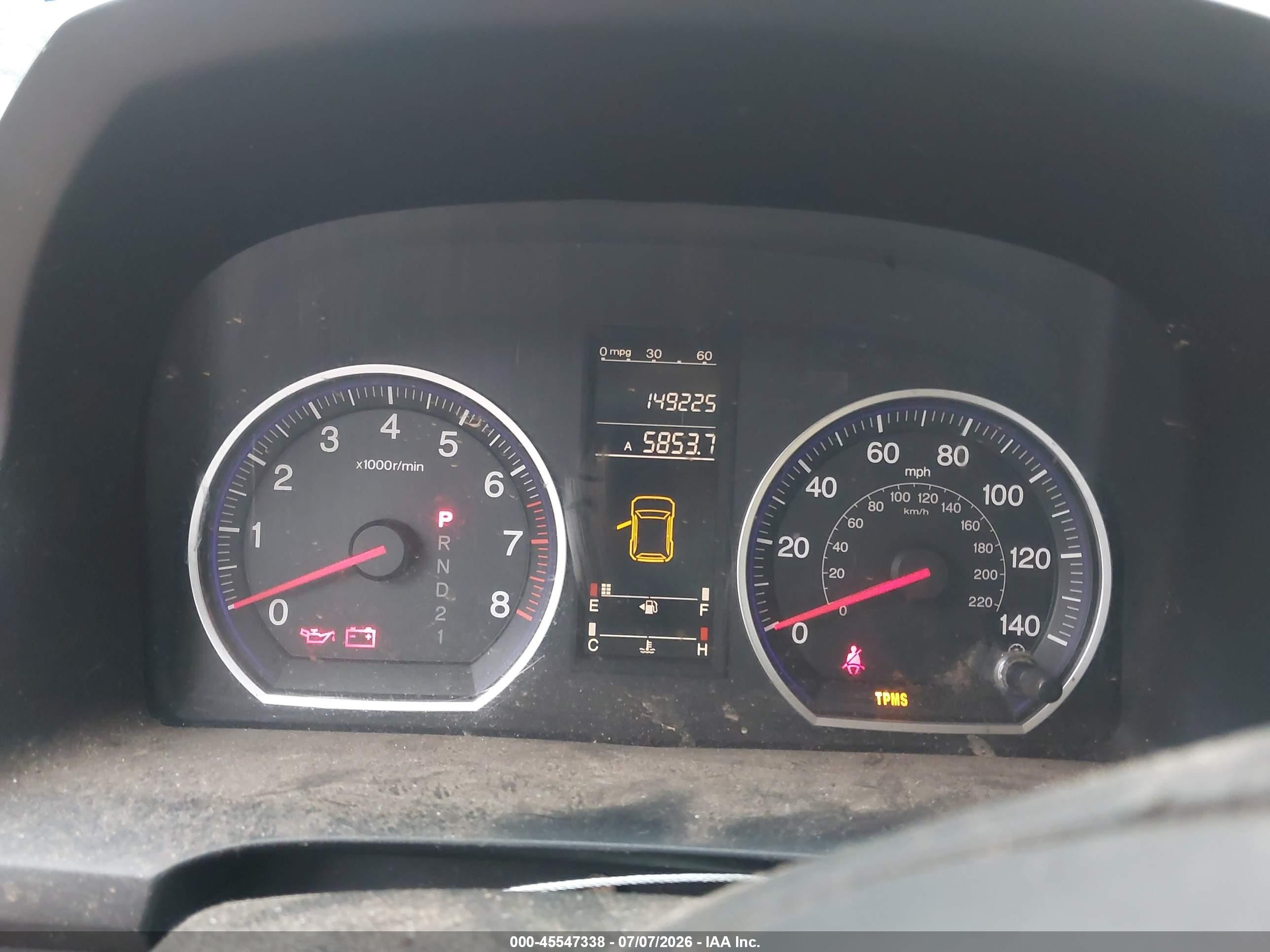 2007 Honda Cr-v Lx Gold vin: JHLRE38317C017538