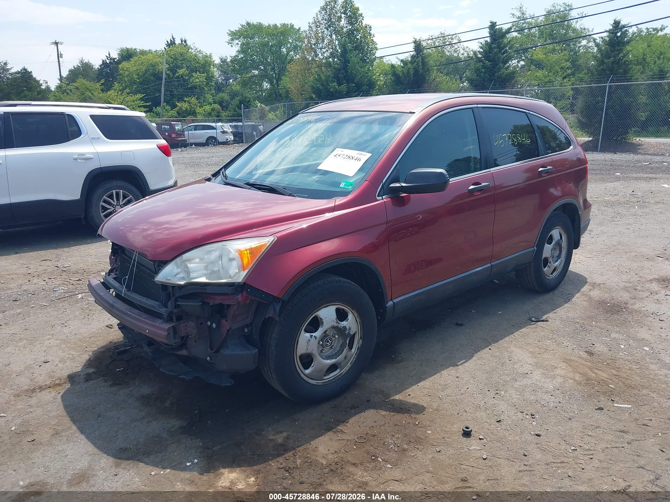 2007 Honda Cr-v Lx Maroon vin: JHLRE38317C021802