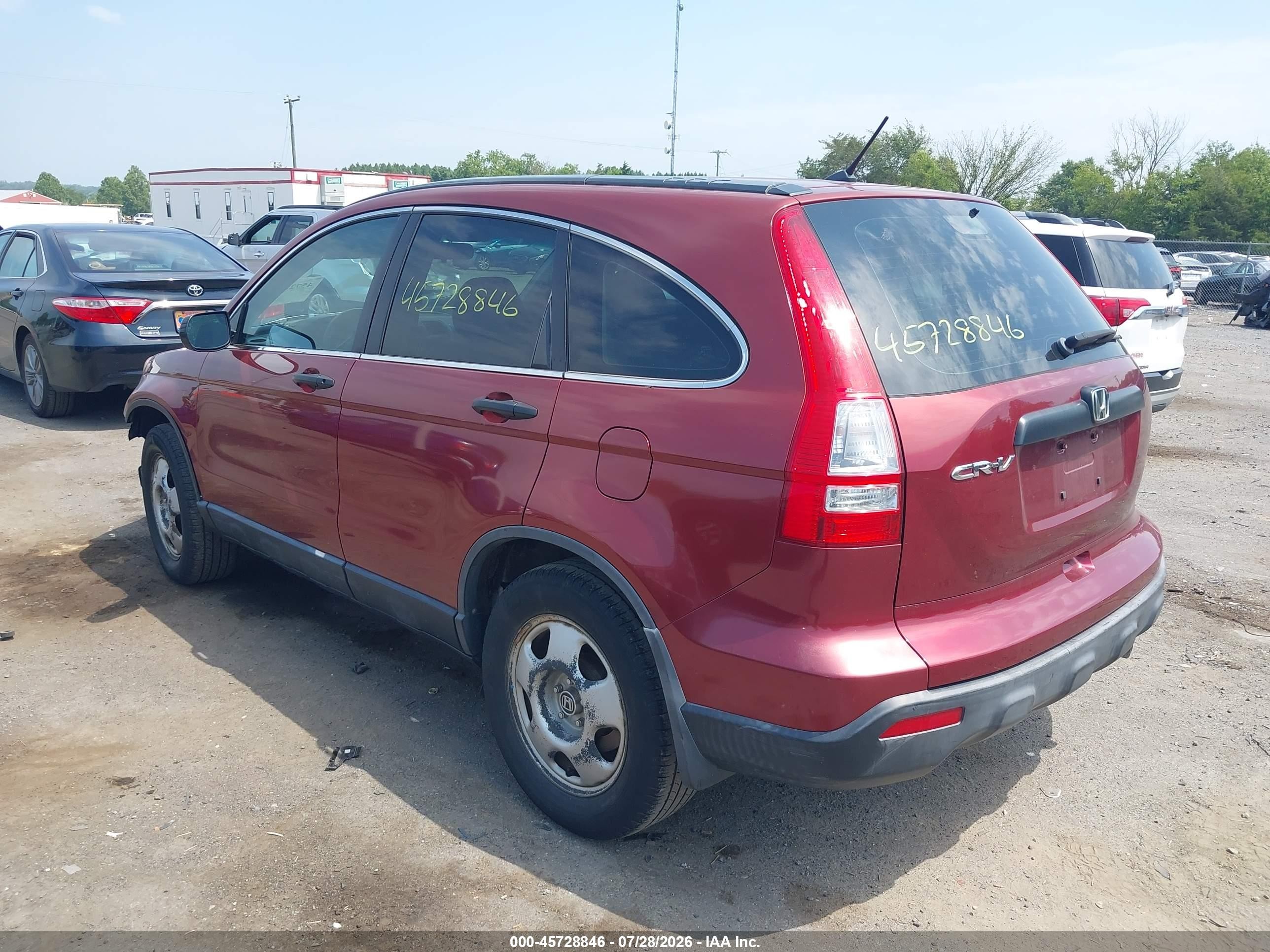 2007 Honda Cr-v Lx Maroon vin: JHLRE38317C021802