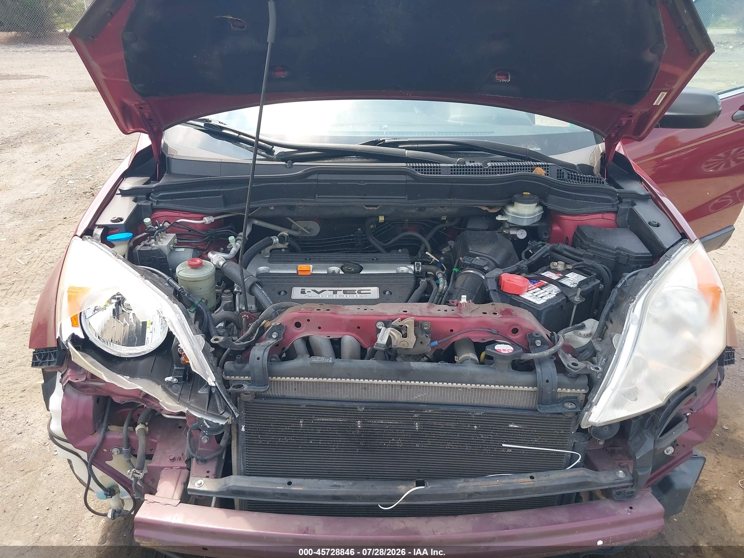2007 Honda Cr-v Lx Maroon vin: JHLRE38317C021802