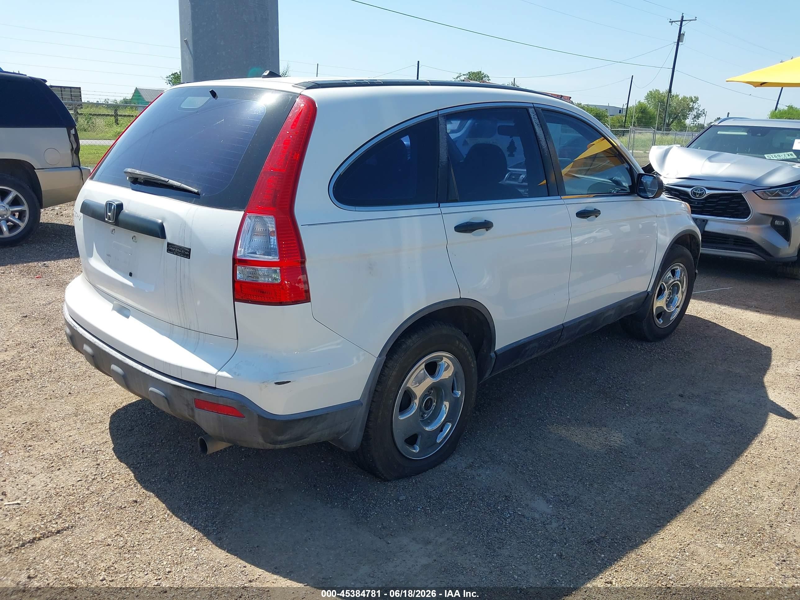 2007 Honda Cr-v Lx White vin: JHLRE38317C070109