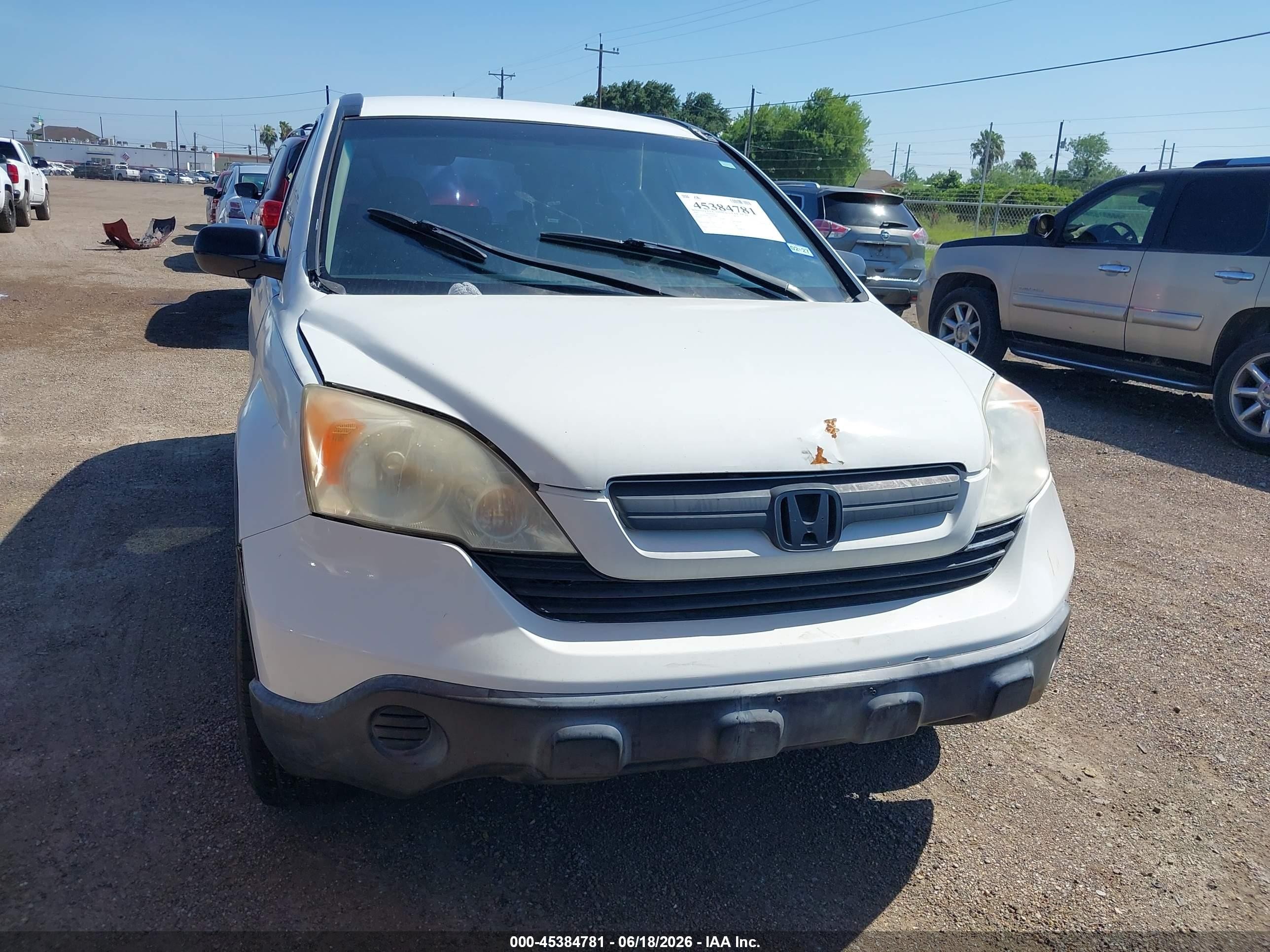 2007 Honda Cr-v Lx White vin: JHLRE38317C070109