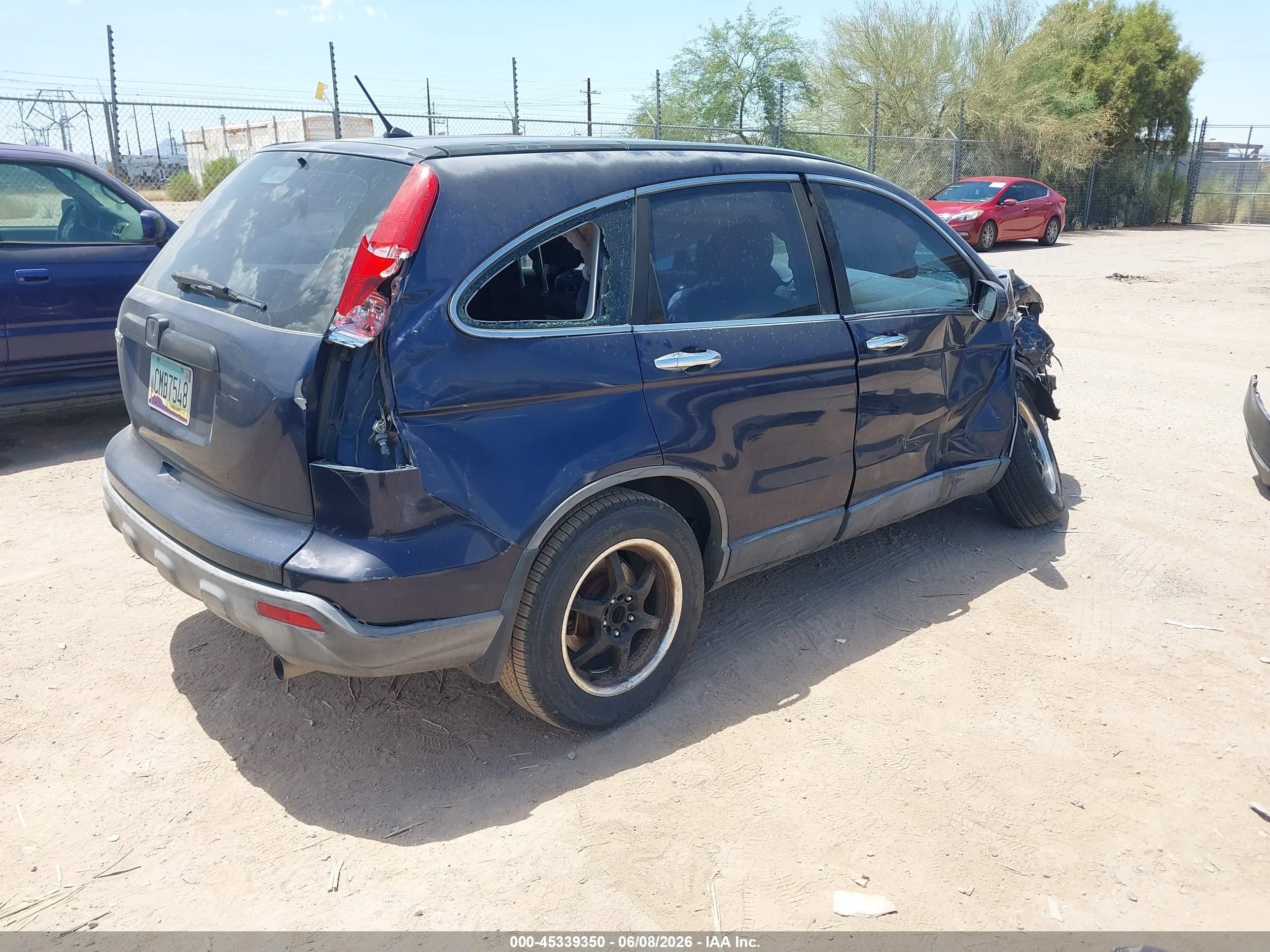 2007 Honda Cr-v Lx Dark Blue vin: JHLRE38327C058180