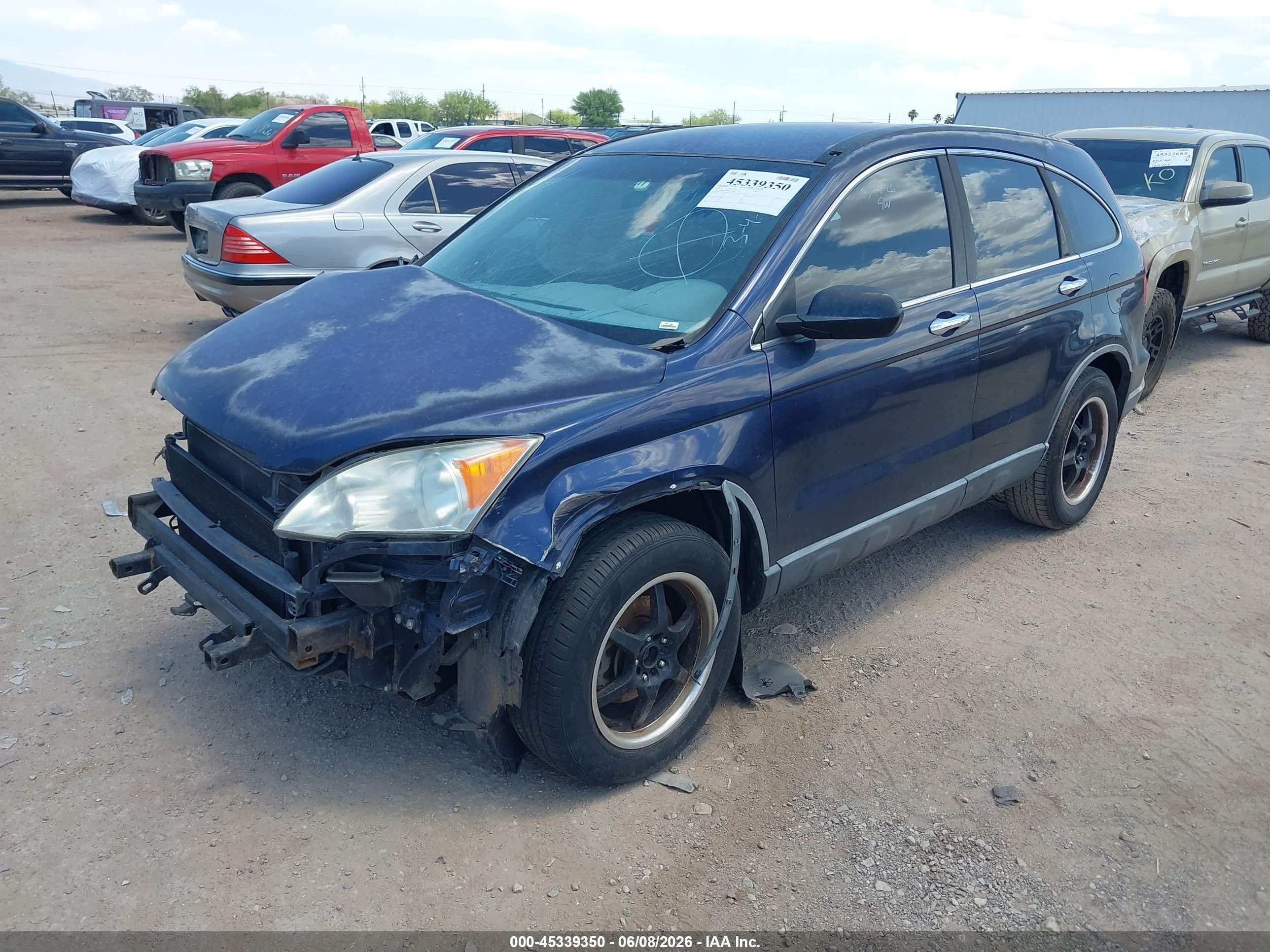 2007 Honda Cr-v Lx Dark Blue vin: JHLRE38327C058180