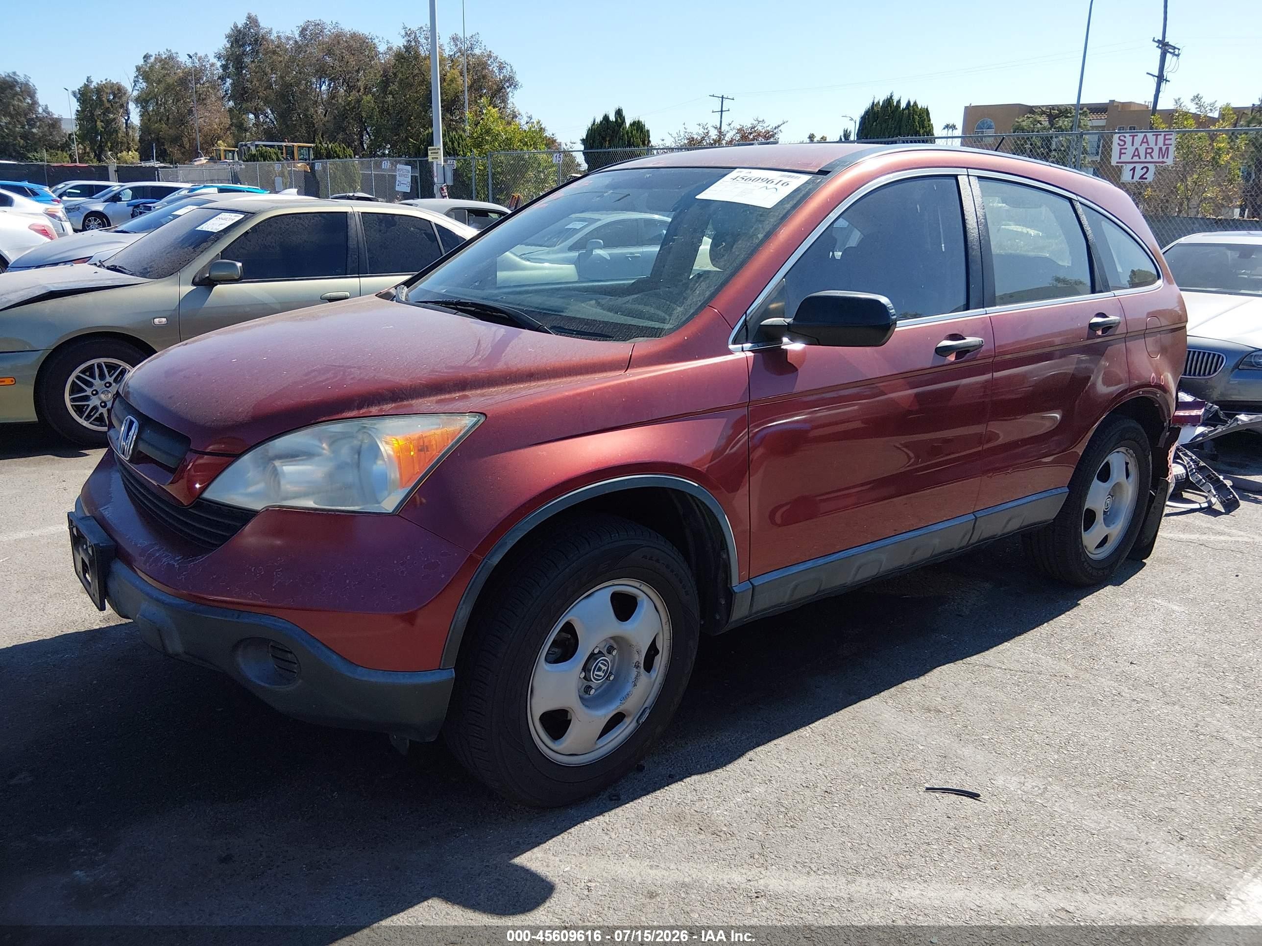 2007 Honda Cr-v Lx Темно-бордовый vin: JHLRE38327C077585