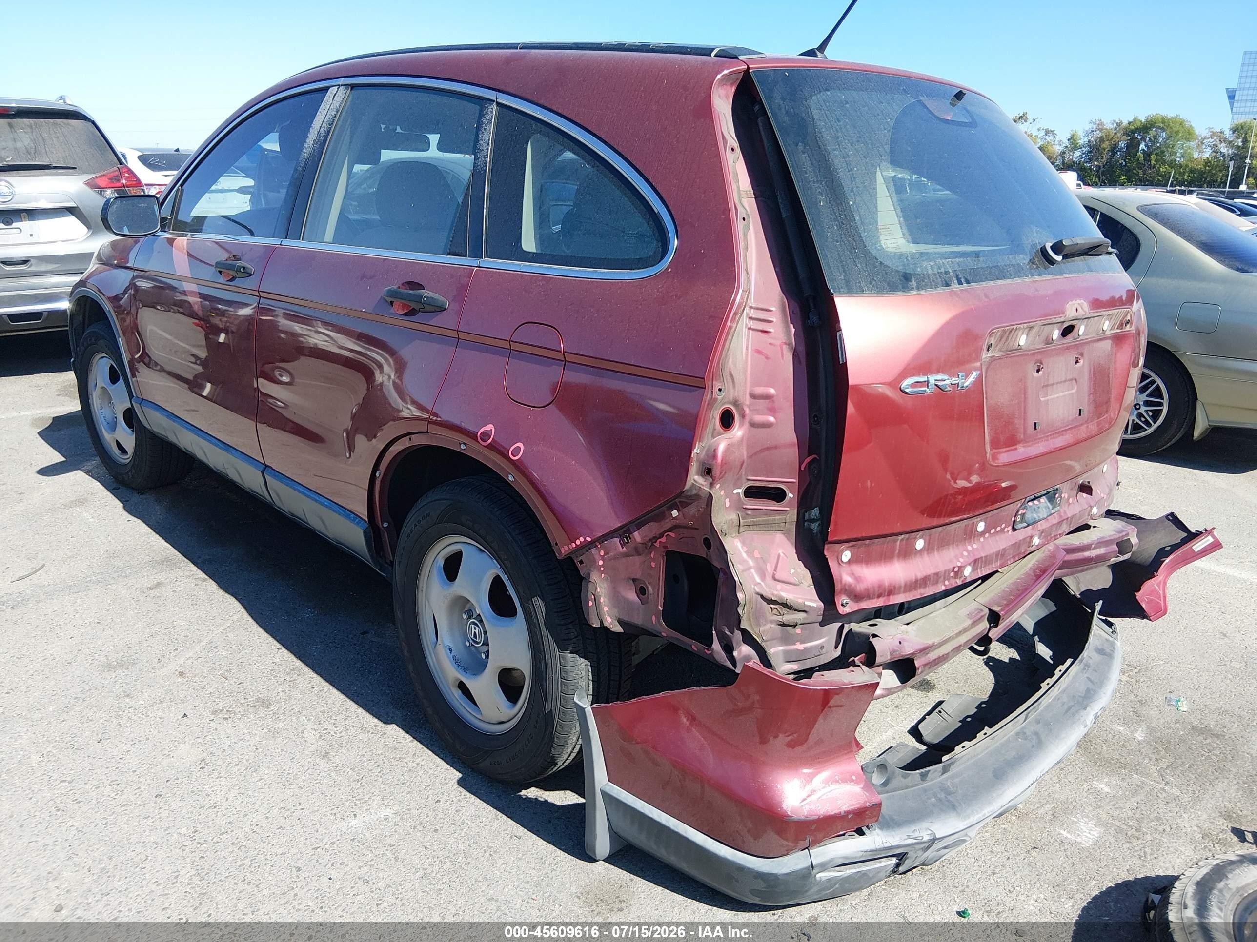 2007 Honda Cr-v Lx Темно-бордовый vin: JHLRE38327C077585