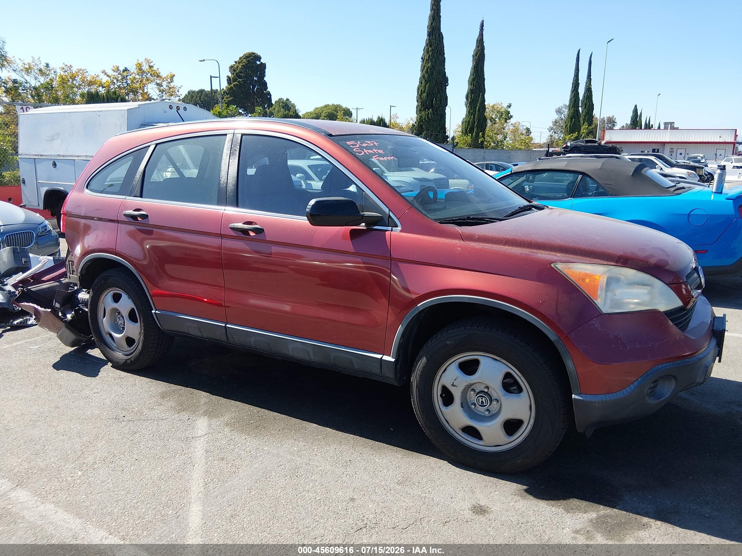2007 Honda Cr-v Lx Темно-бордовый vin: JHLRE38327C077585
