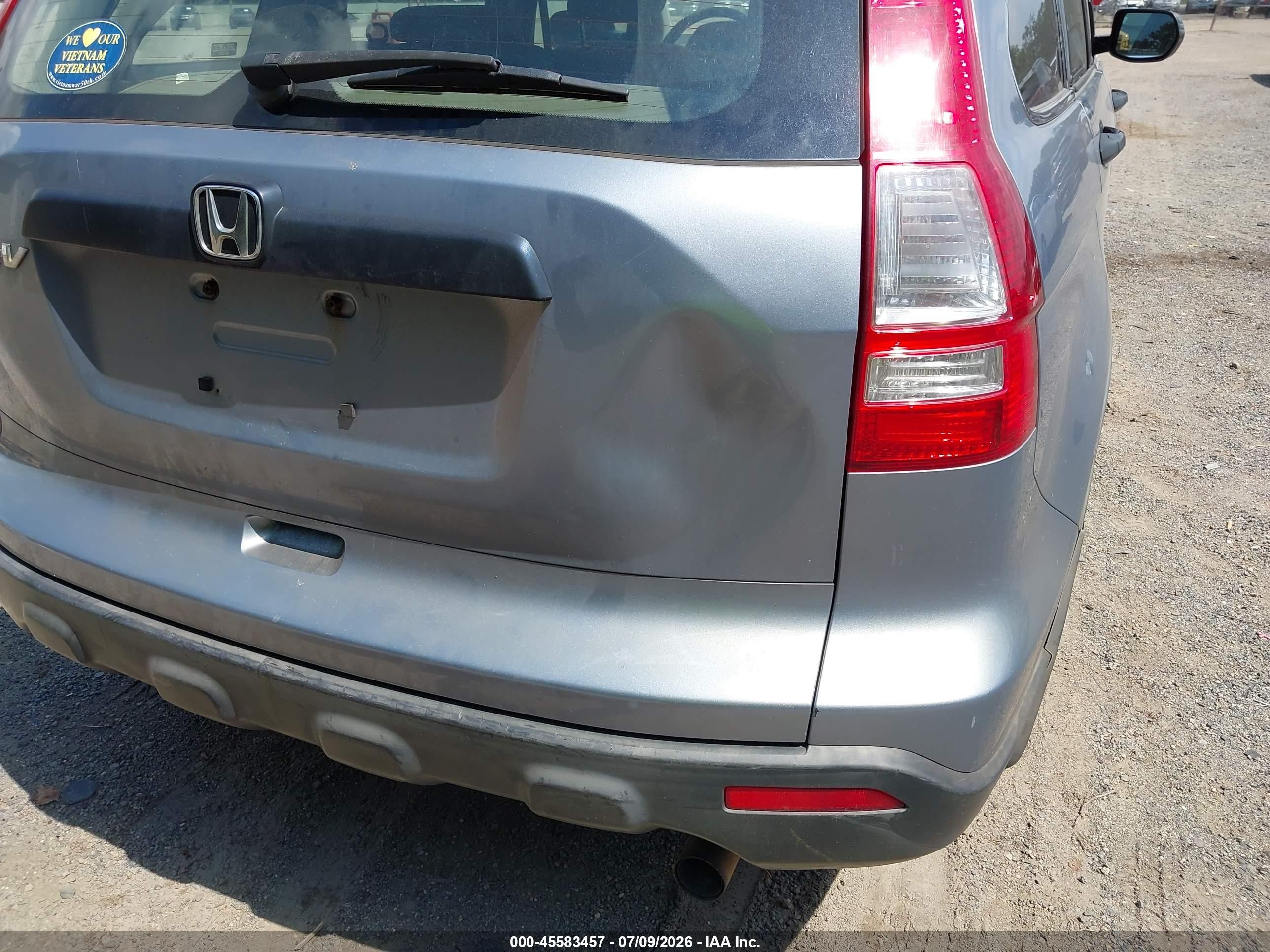 2007 Honda Cr-v Lx Blue vin: JHLRE38337C061721