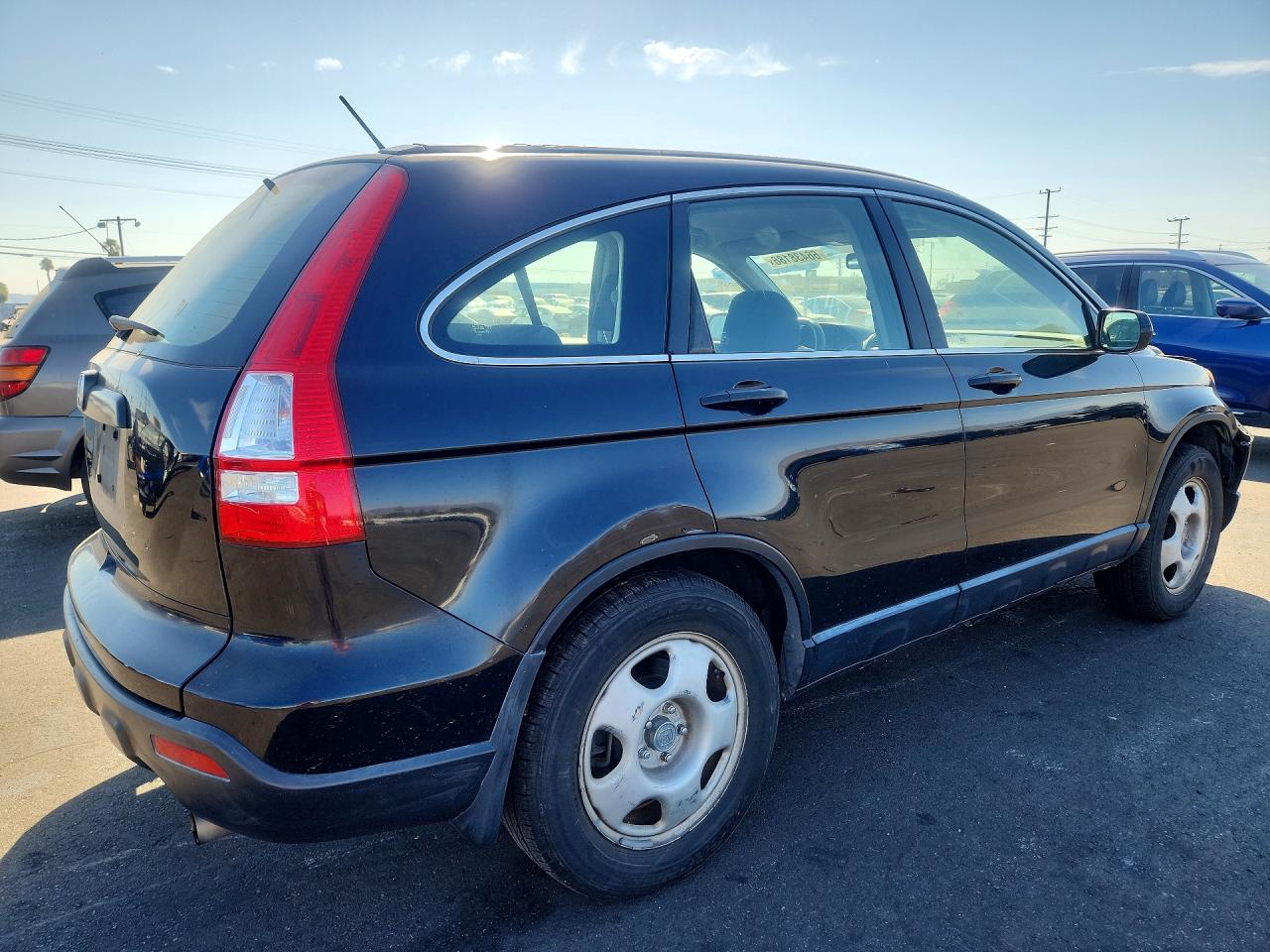 2007 Honda Cr-v Lx Black vin: JHLRE38337C080740