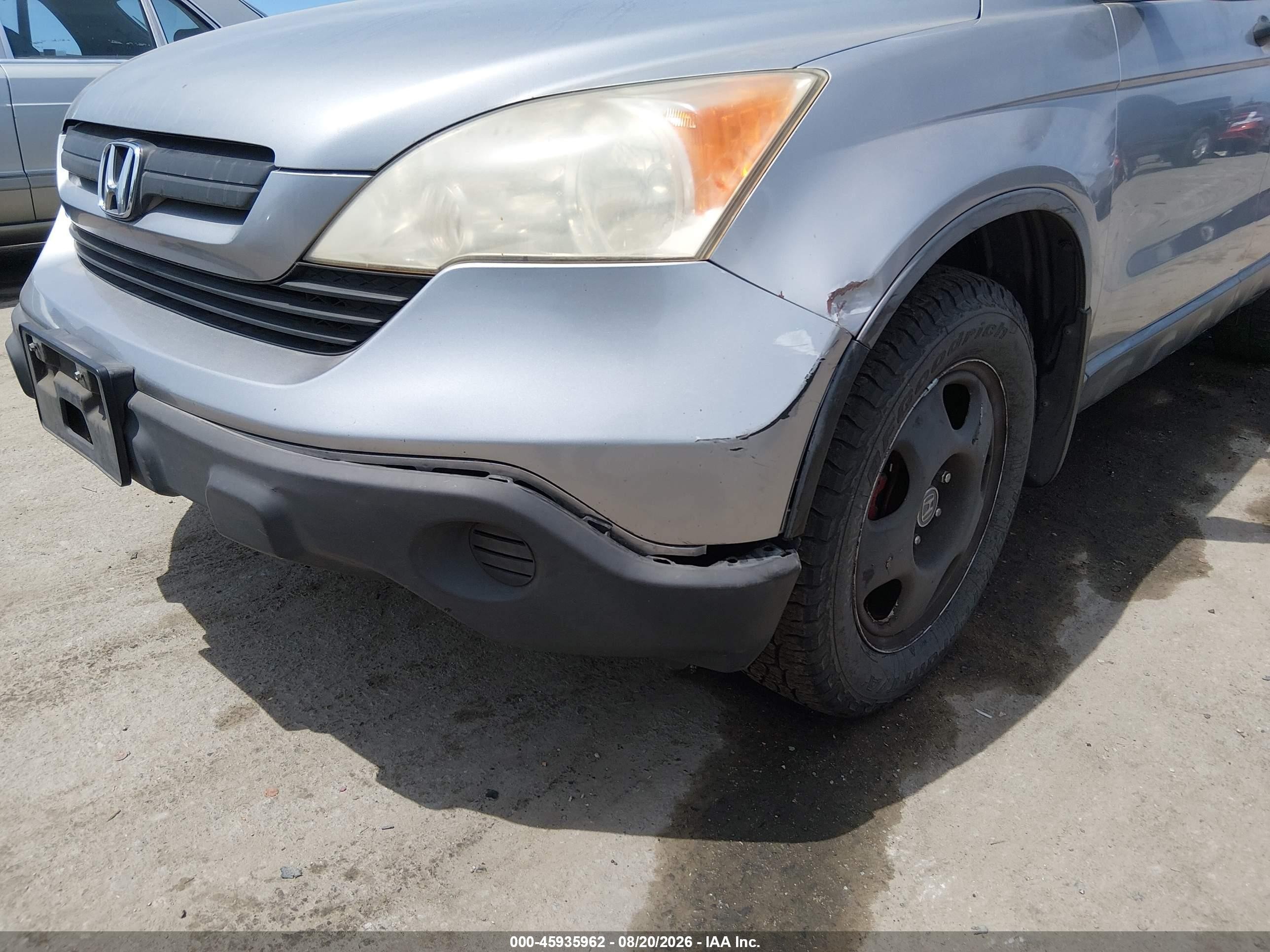2007 Honda Cr-v Lx Gray vin: JHLRE38347C008221