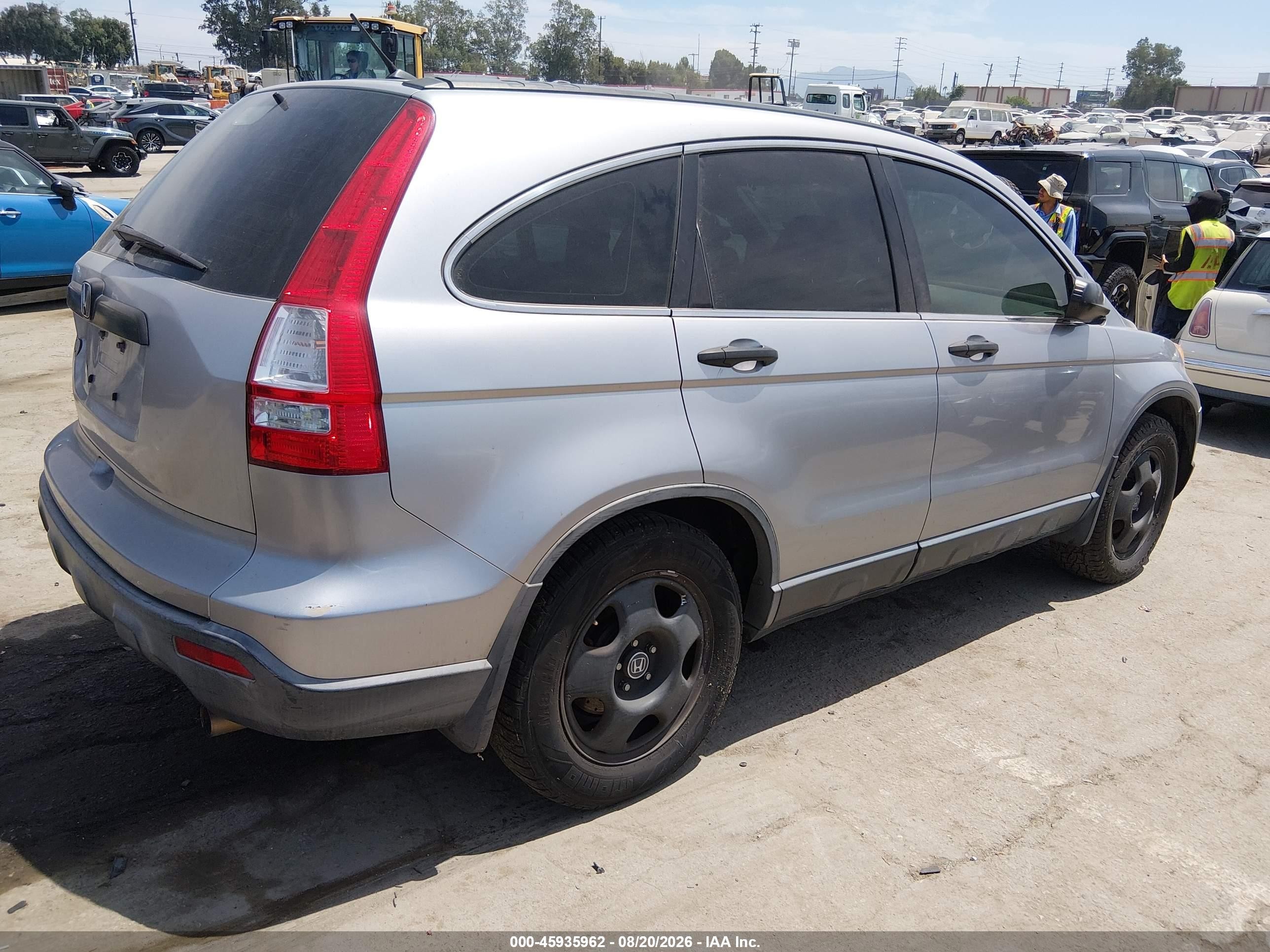 2007 Honda Cr-v Lx Gray vin: JHLRE38347C008221