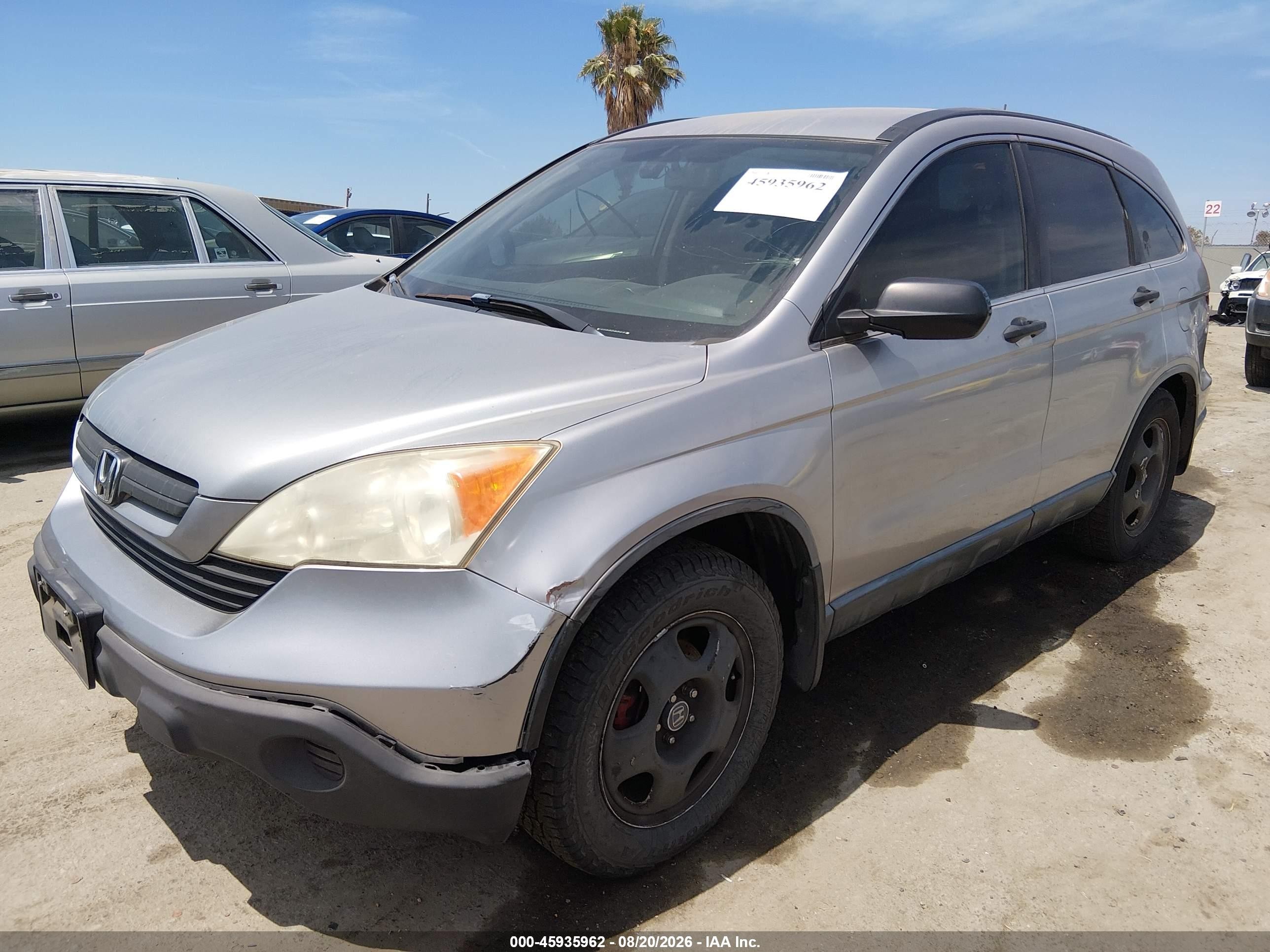 2007 Honda Cr-v Lx Gray vin: JHLRE38347C008221