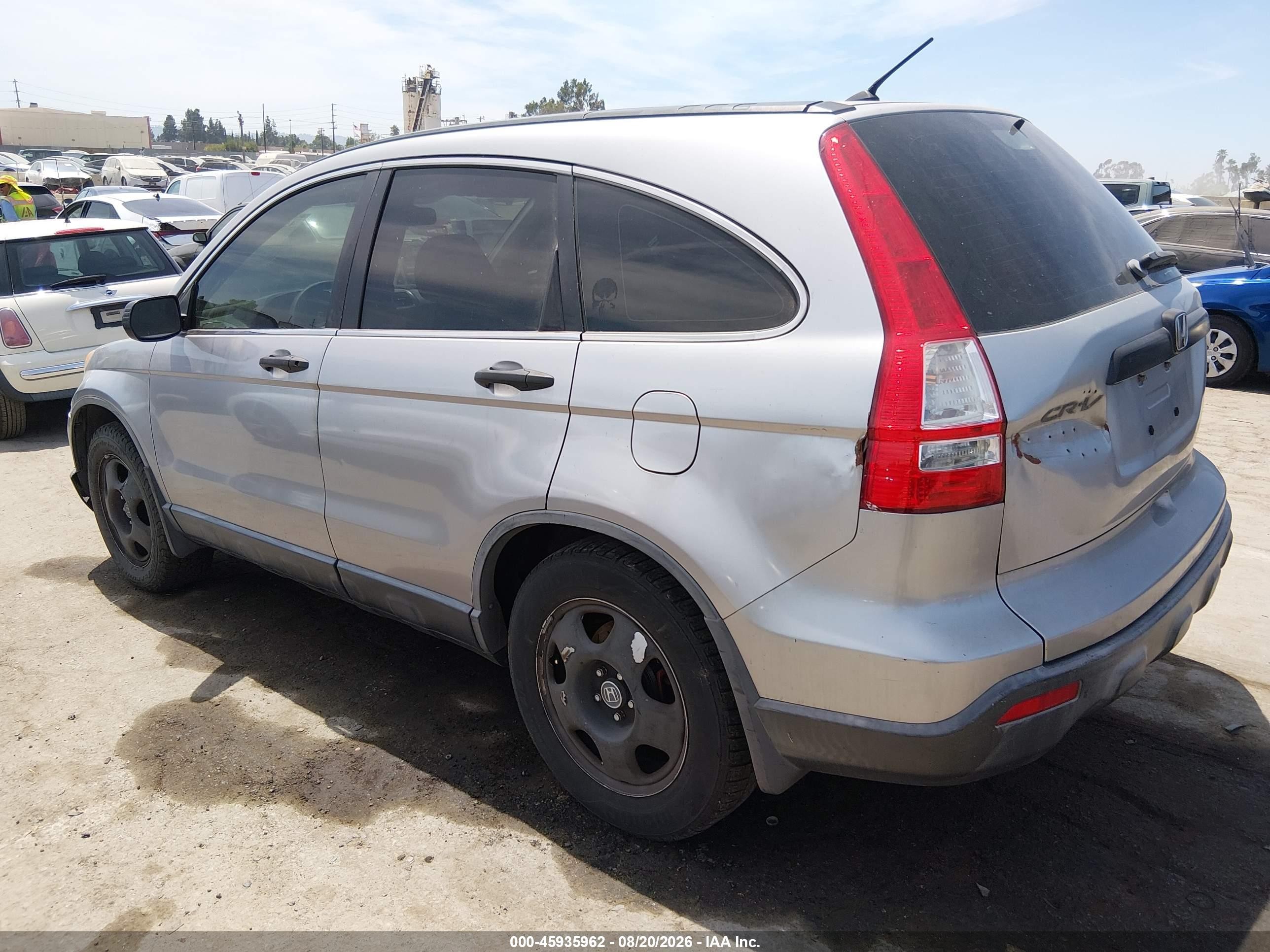 2007 Honda Cr-v Lx Gray vin: JHLRE38347C008221