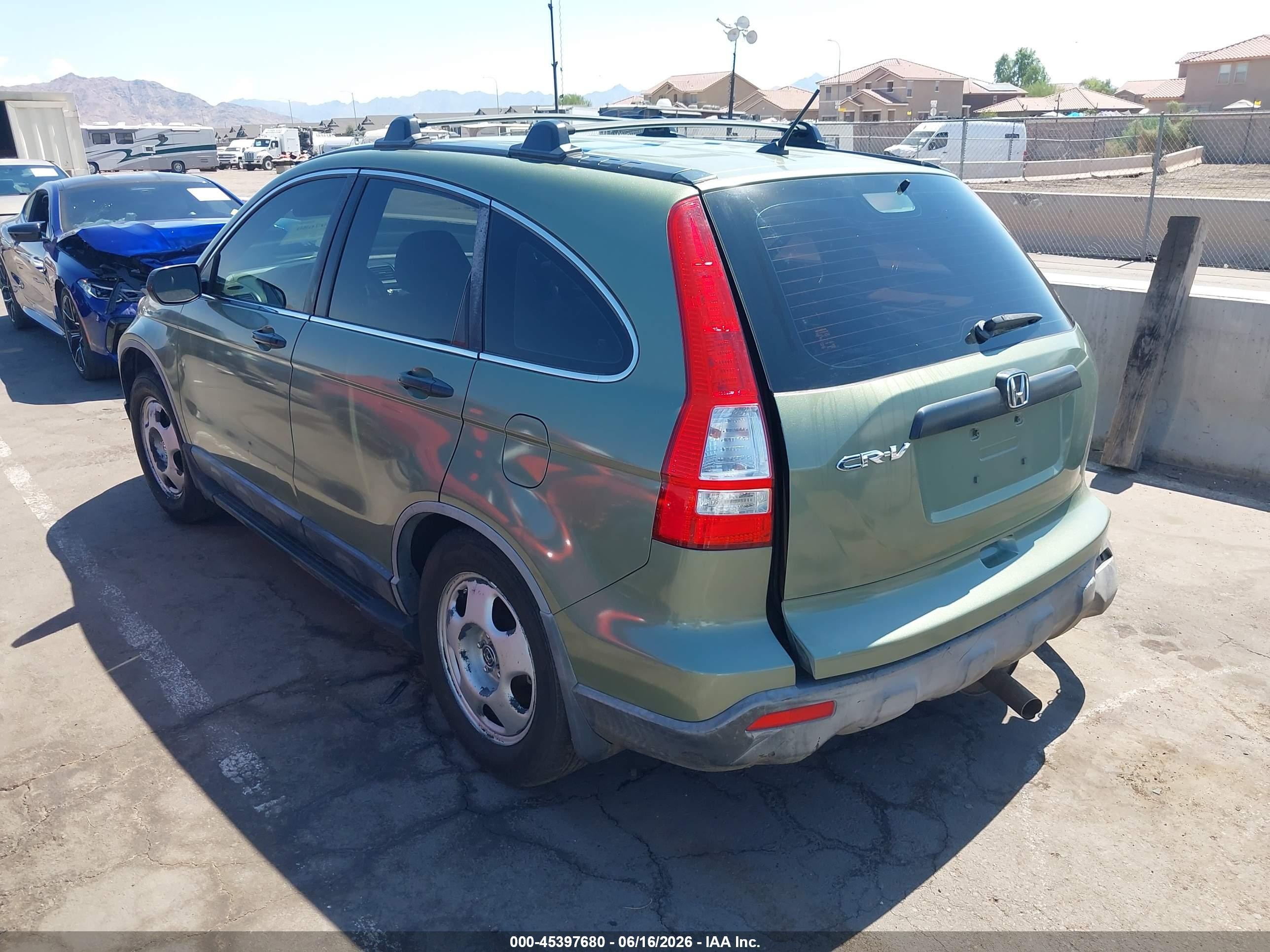2007 Honda Cr-v Lx Green vin: JHLRE38357C017834