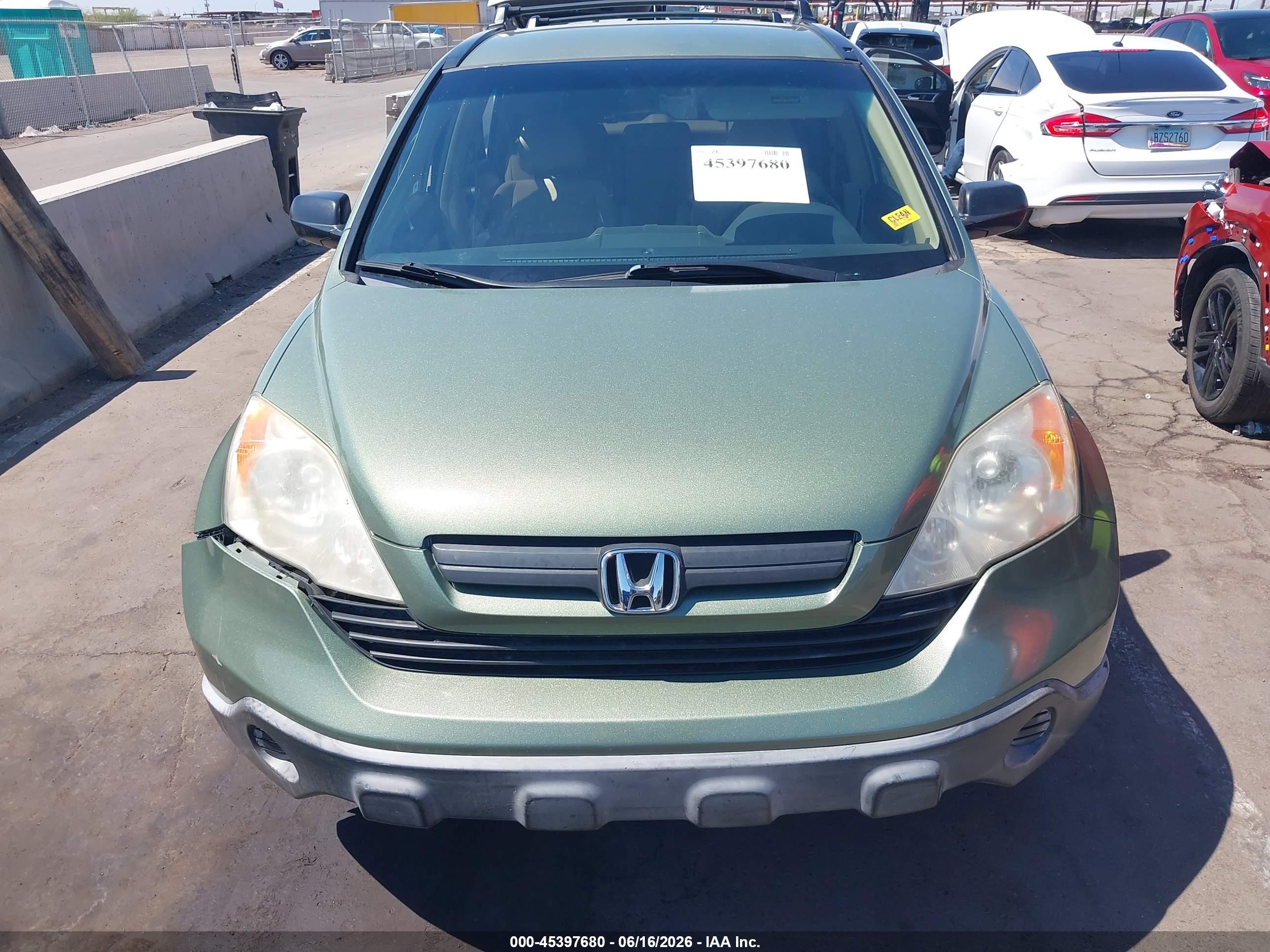 2007 Honda Cr-v Lx Green vin: JHLRE38357C017834