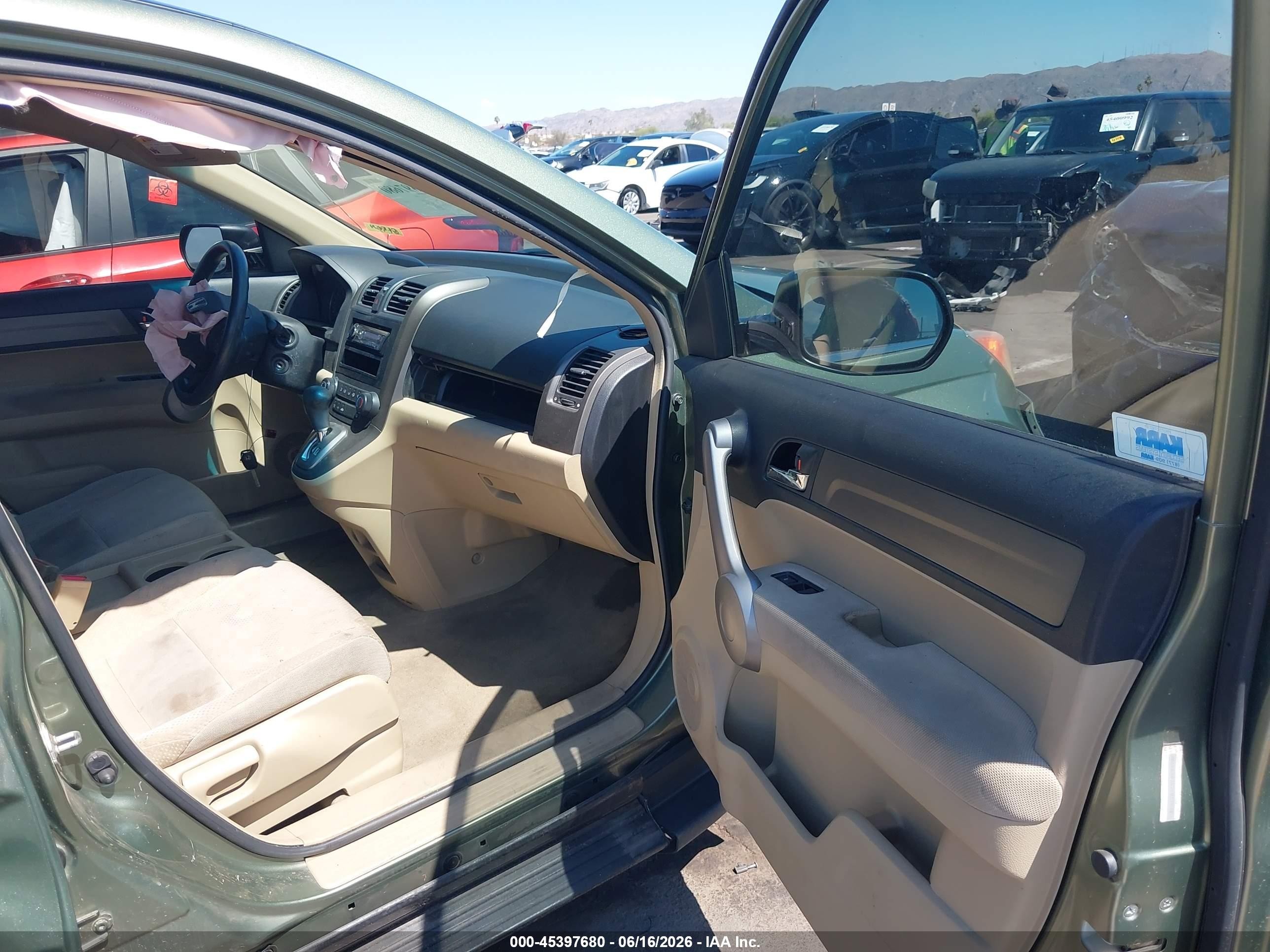 2007 Honda Cr-v Lx Green vin: JHLRE38357C017834