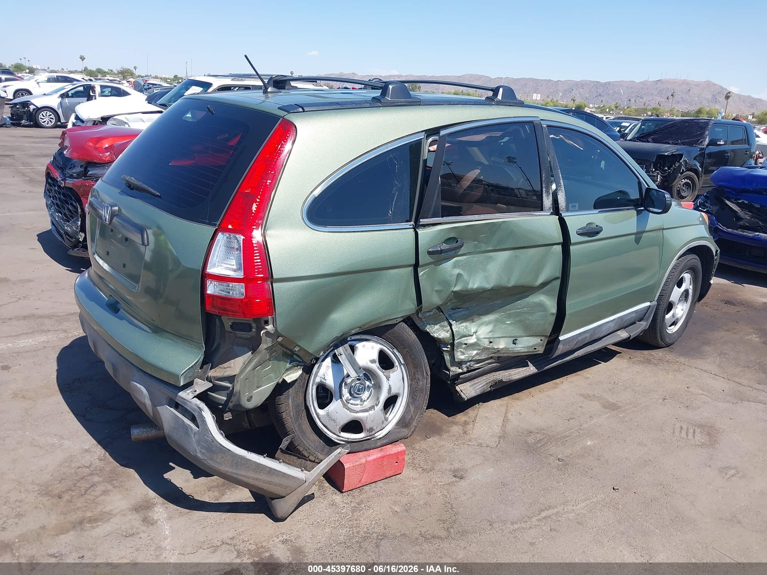 2007 Honda Cr-v Lx Green vin: JHLRE38357C017834