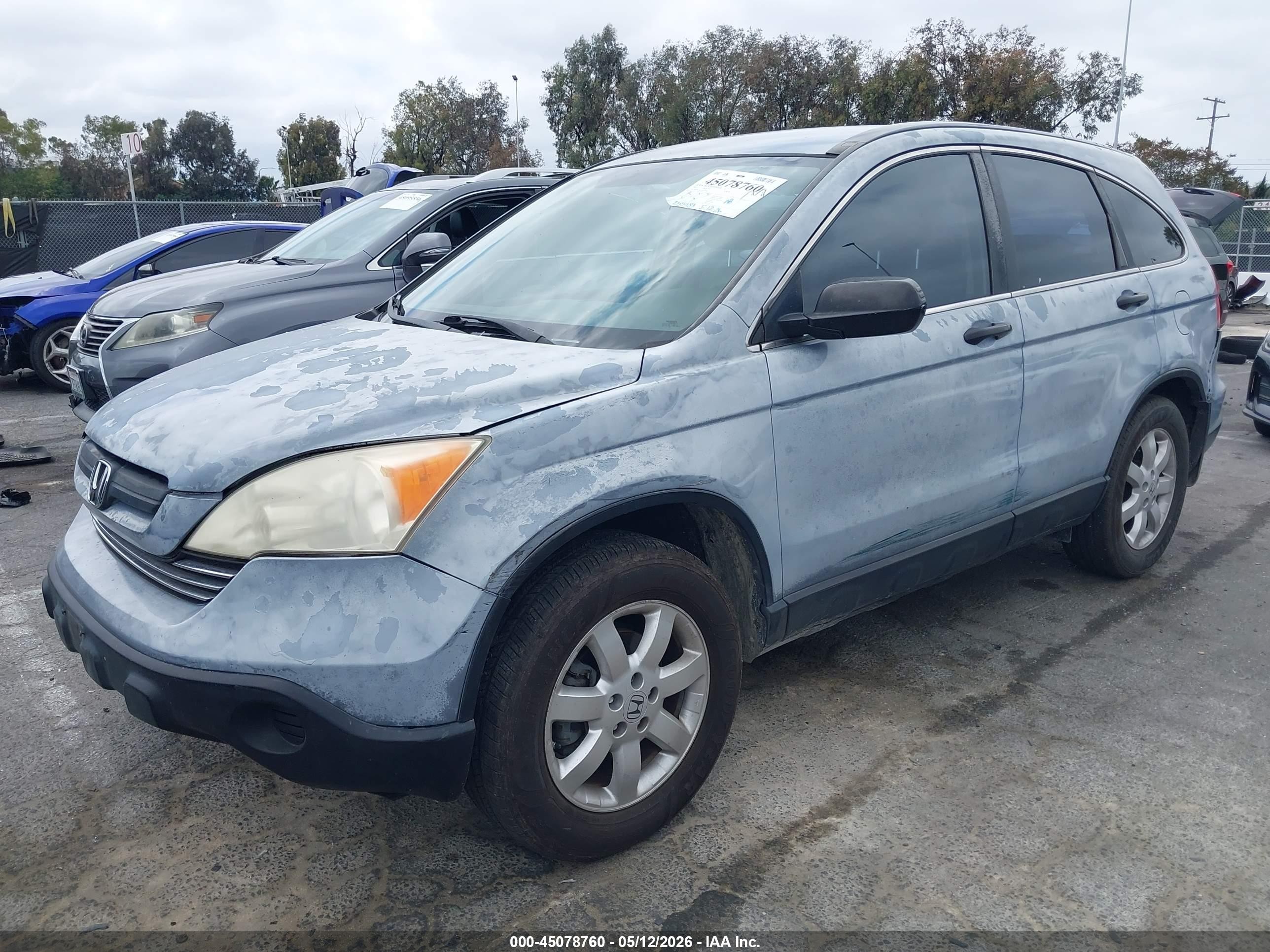 2007 Honda Cr-v Lx Light Blue vin: JHLRE38357C020846