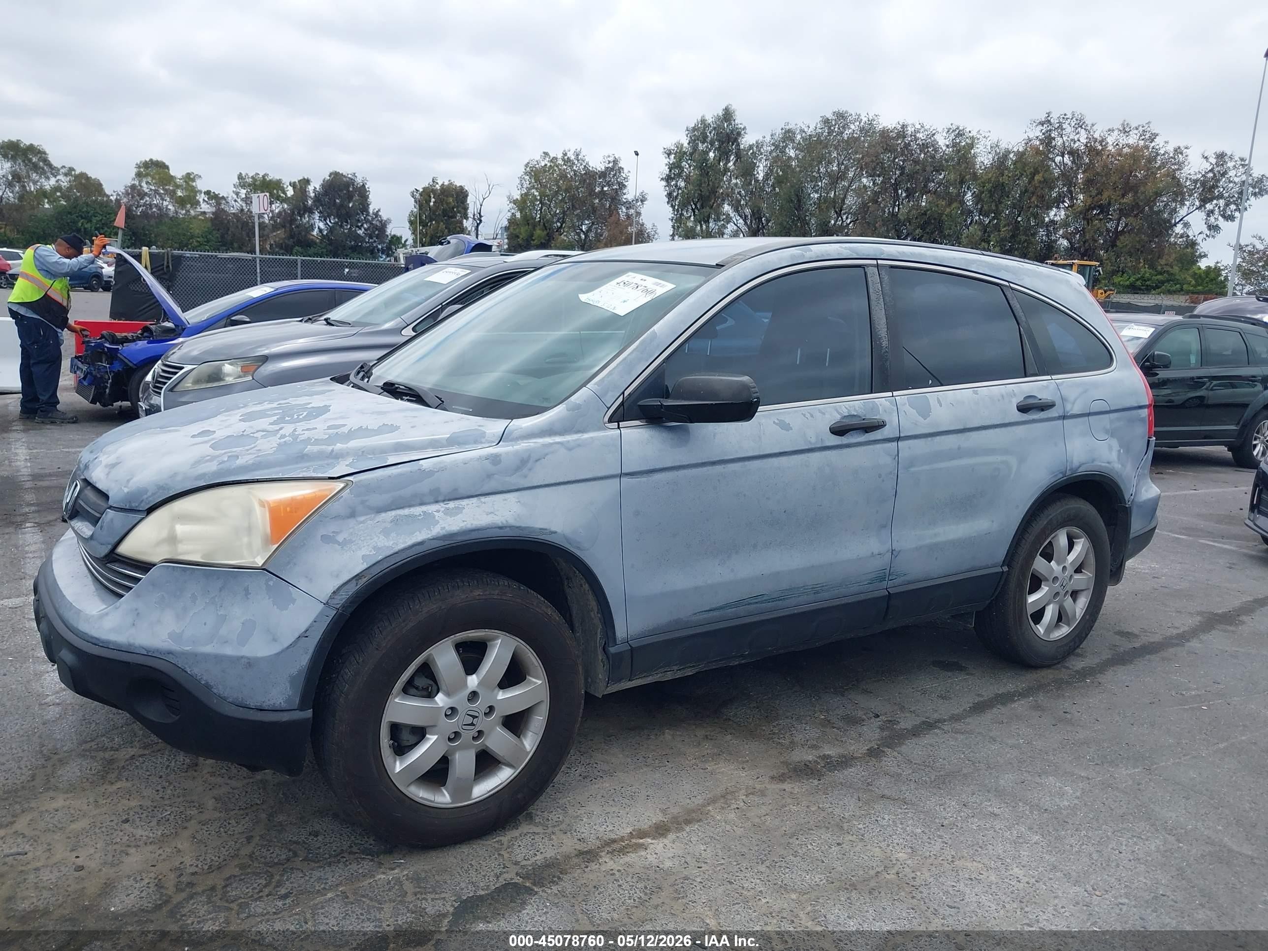 2007 Honda Cr-v Lx Light Blue vin: JHLRE38357C020846