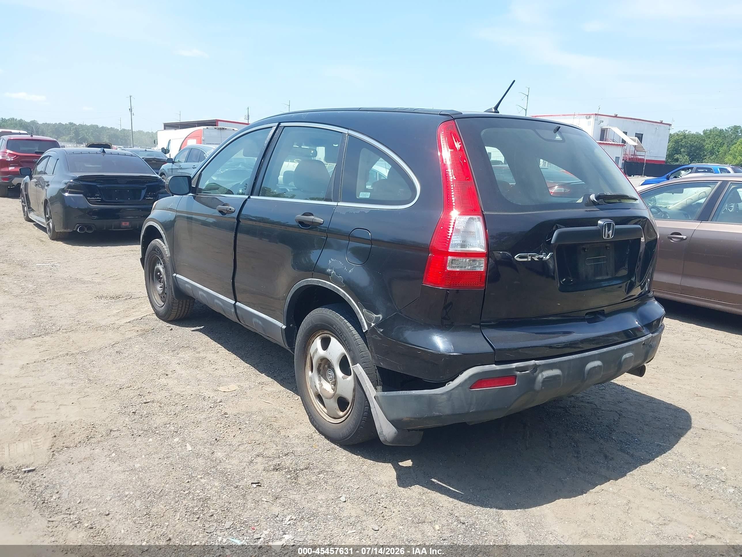2007 Honda Cr-v Lx Black vin: JHLRE38357C057959