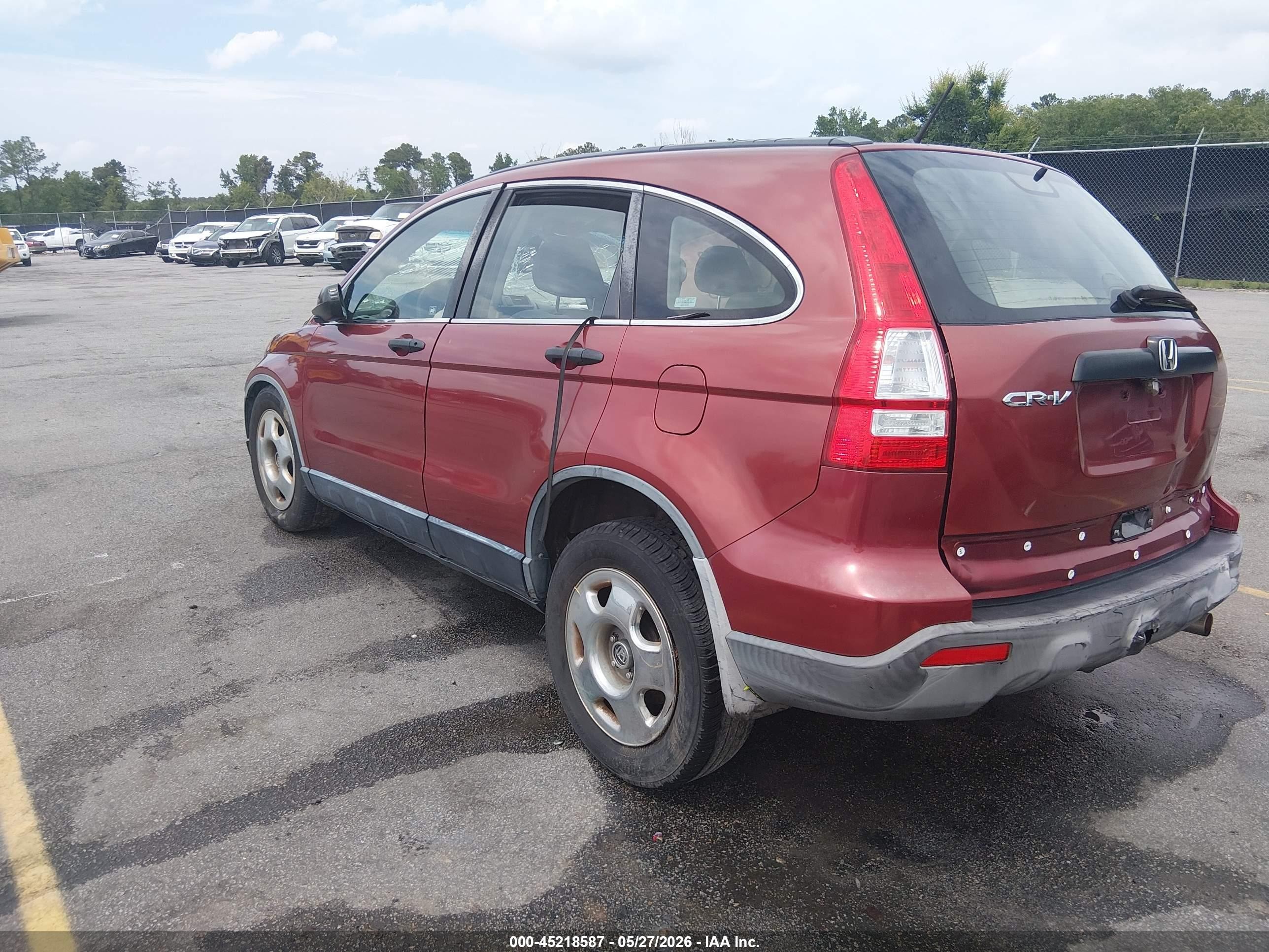 2008 Honda Cr-v Lx Burgundy vin: JHLRE38358C012649