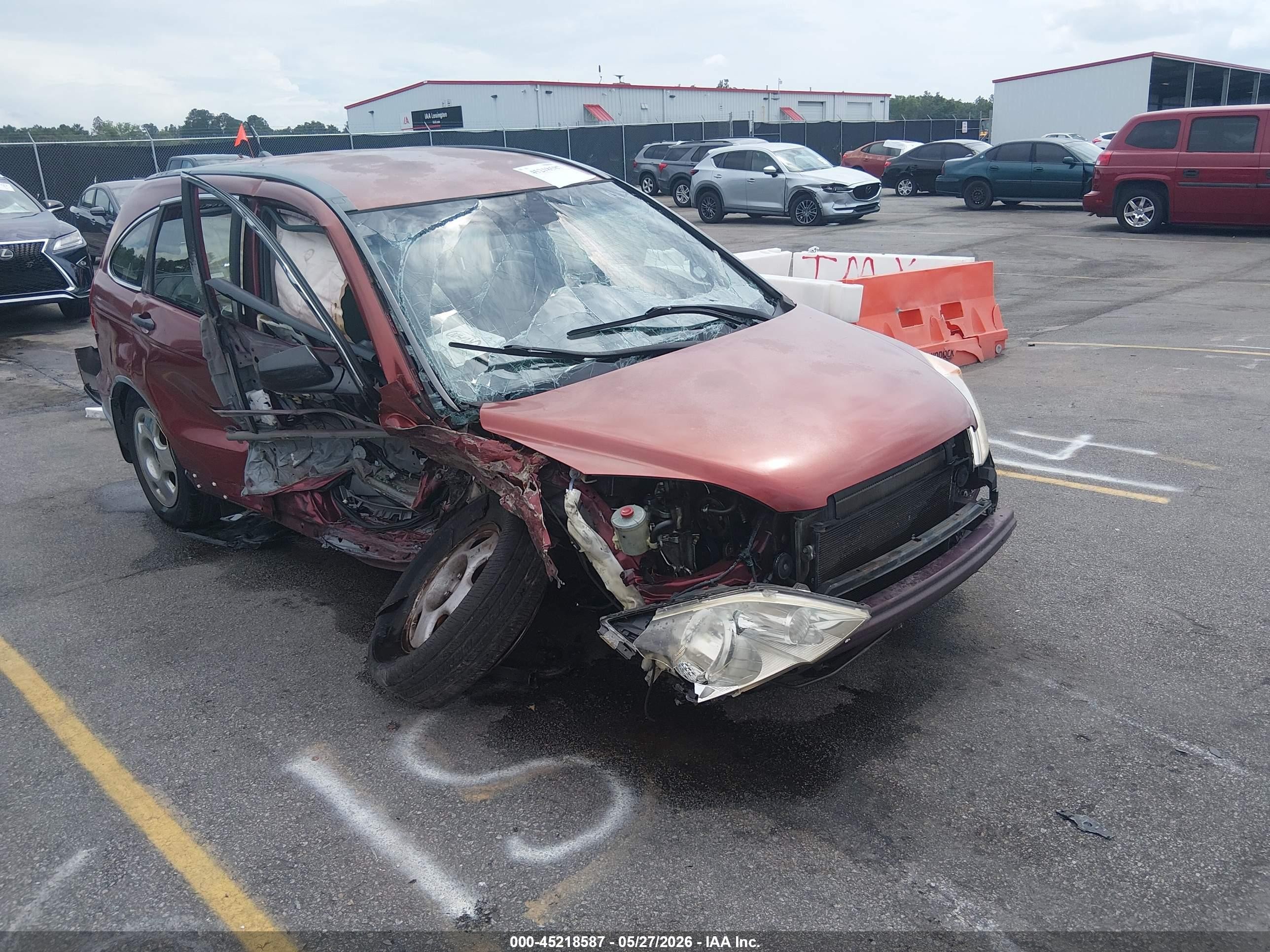 2008 Honda Cr-v Lx Burgundy vin: JHLRE38358C012649