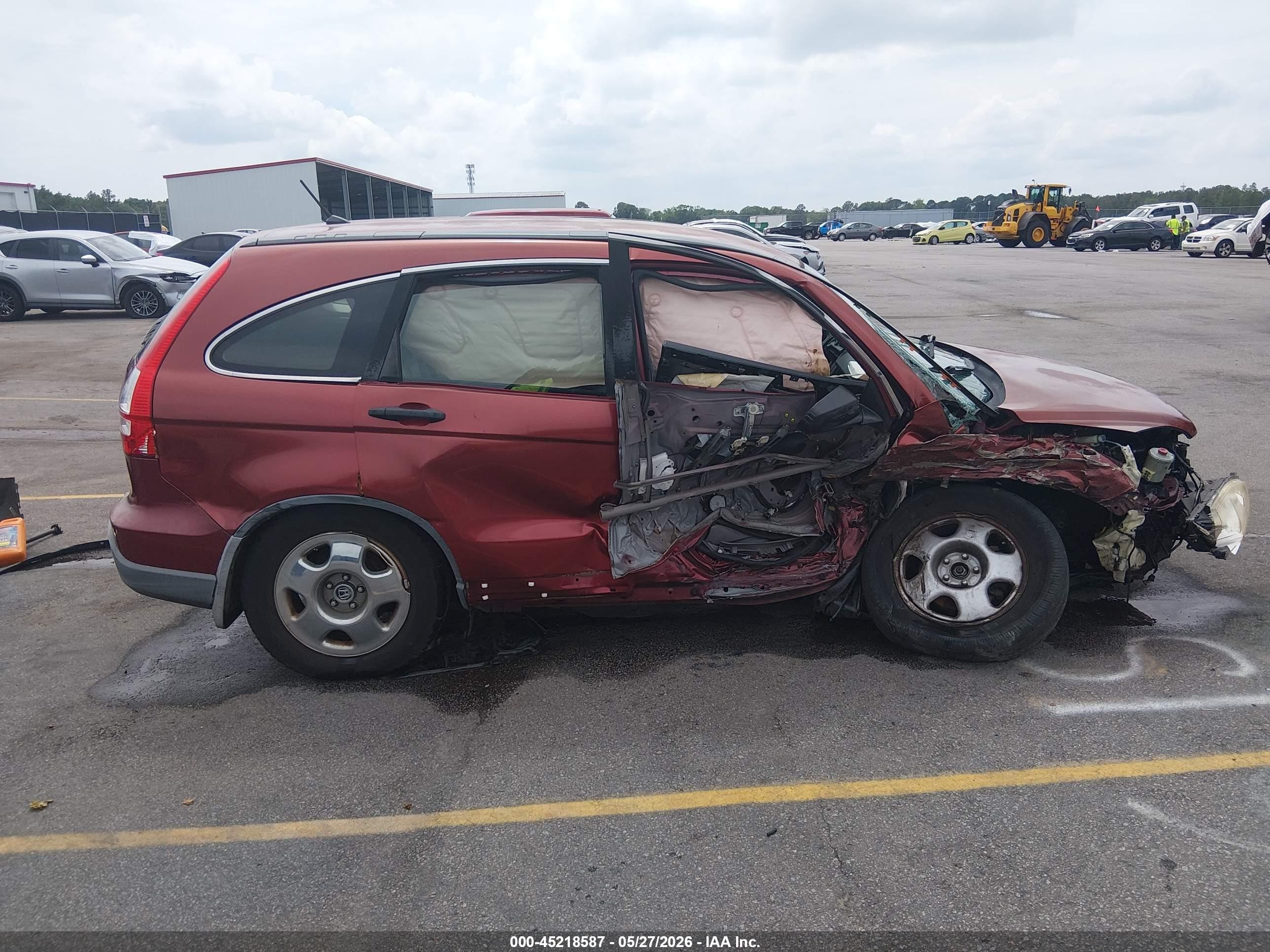 2008 Honda Cr-v Lx Burgundy vin: JHLRE38358C012649