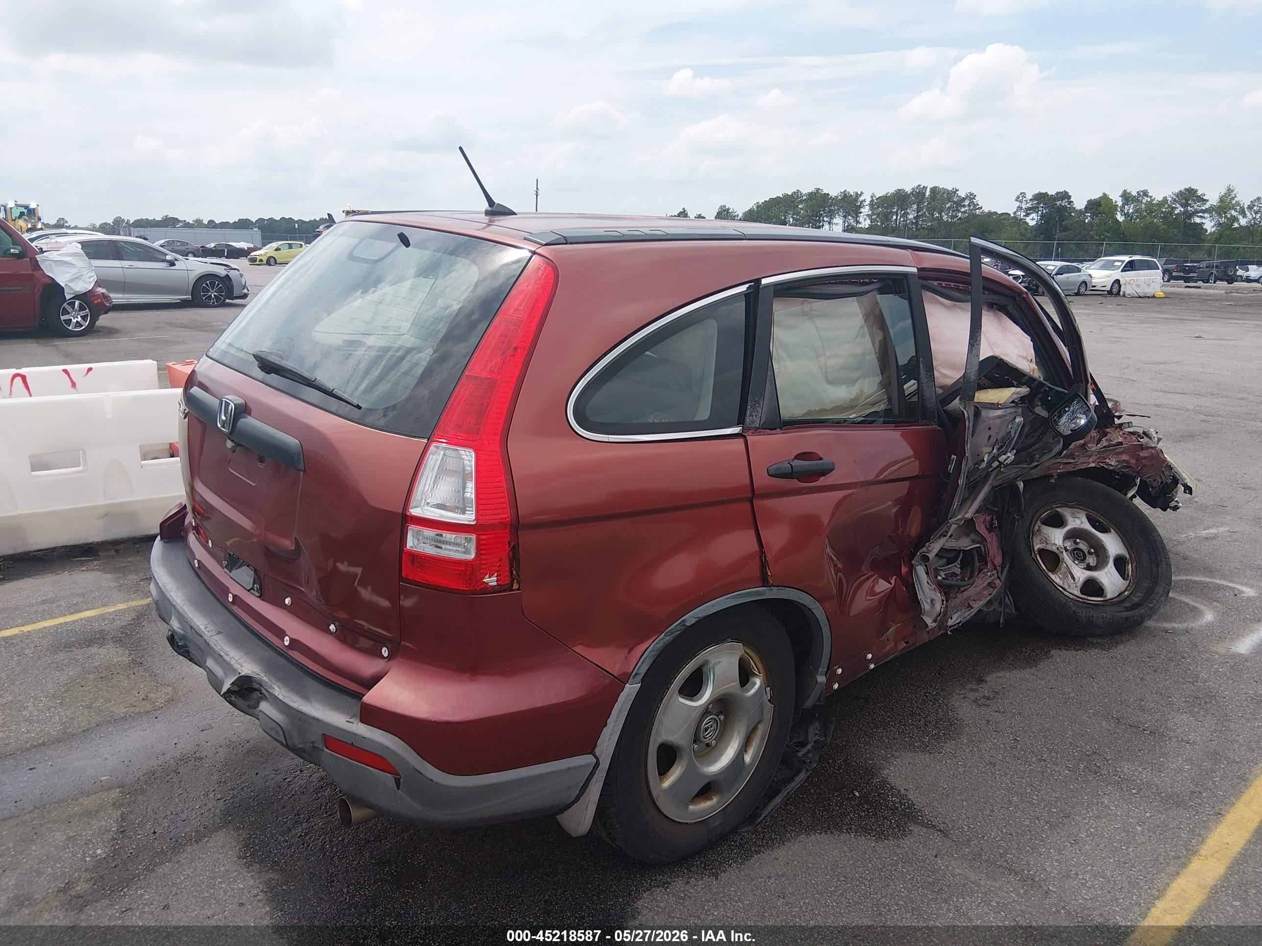 2008 Honda Cr-v Lx Burgundy vin: JHLRE38358C012649