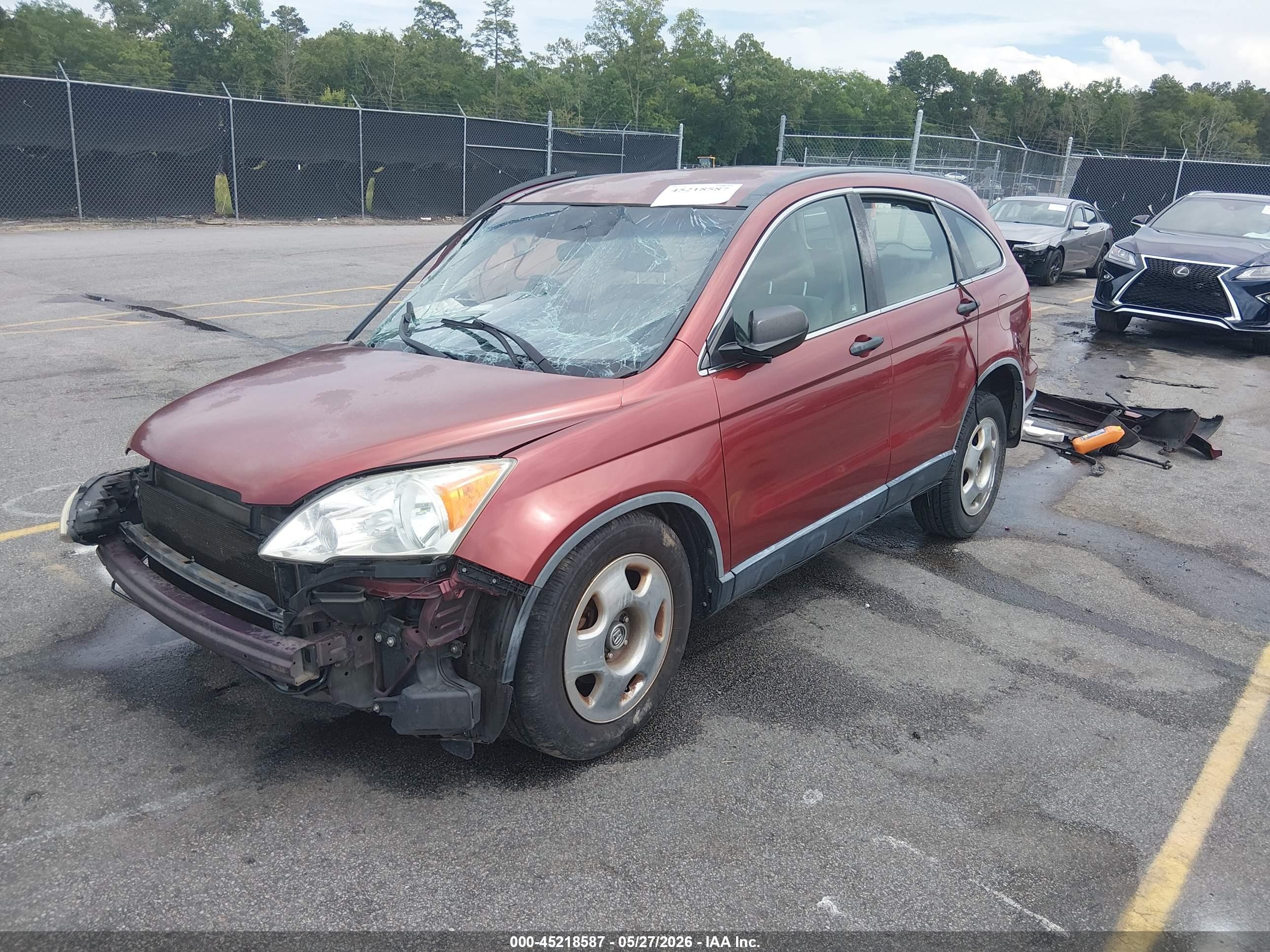 2008 Honda Cr-v Lx Burgundy vin: JHLRE38358C012649