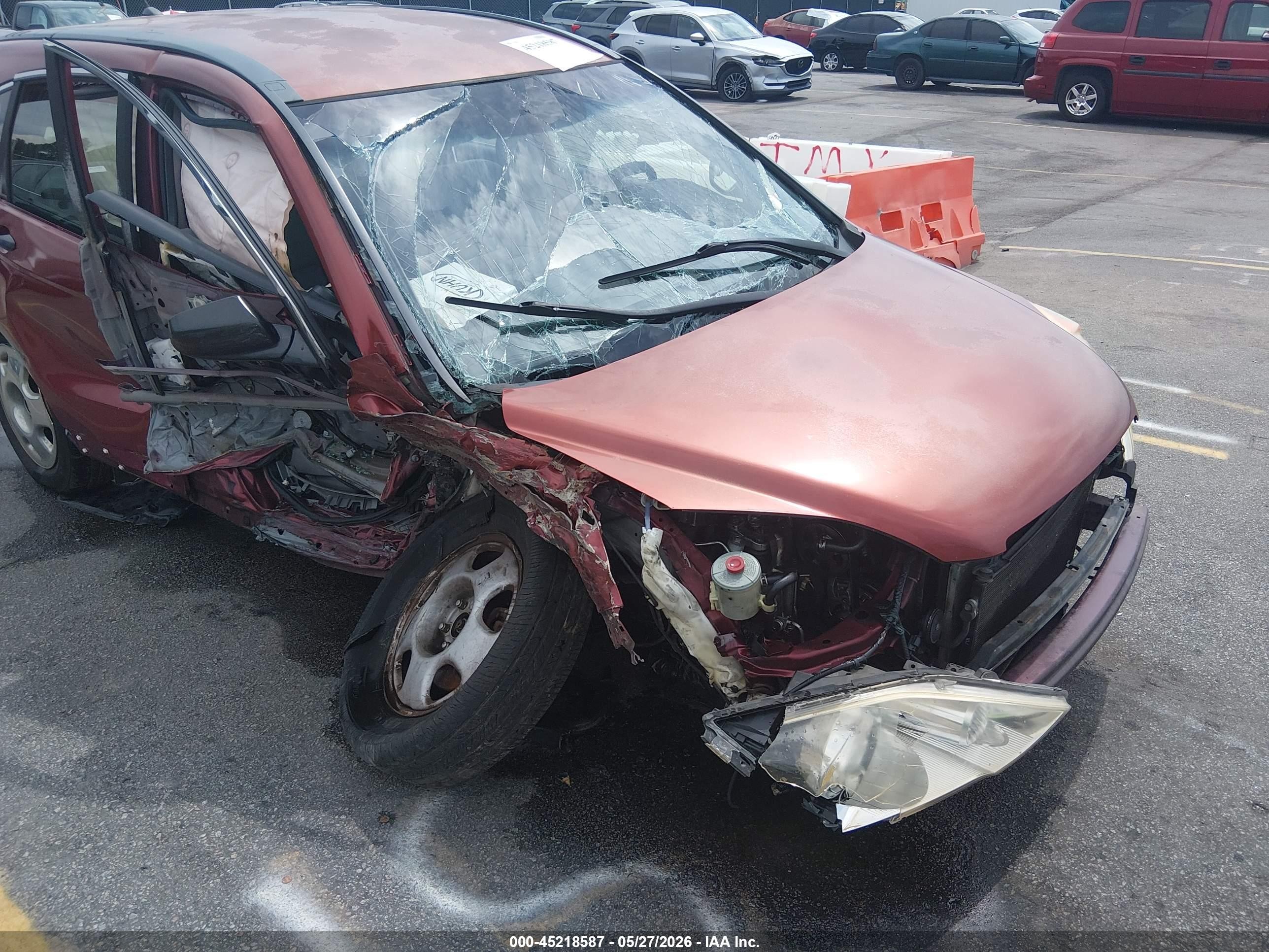 2008 Honda Cr-v Lx Burgundy vin: JHLRE38358C012649