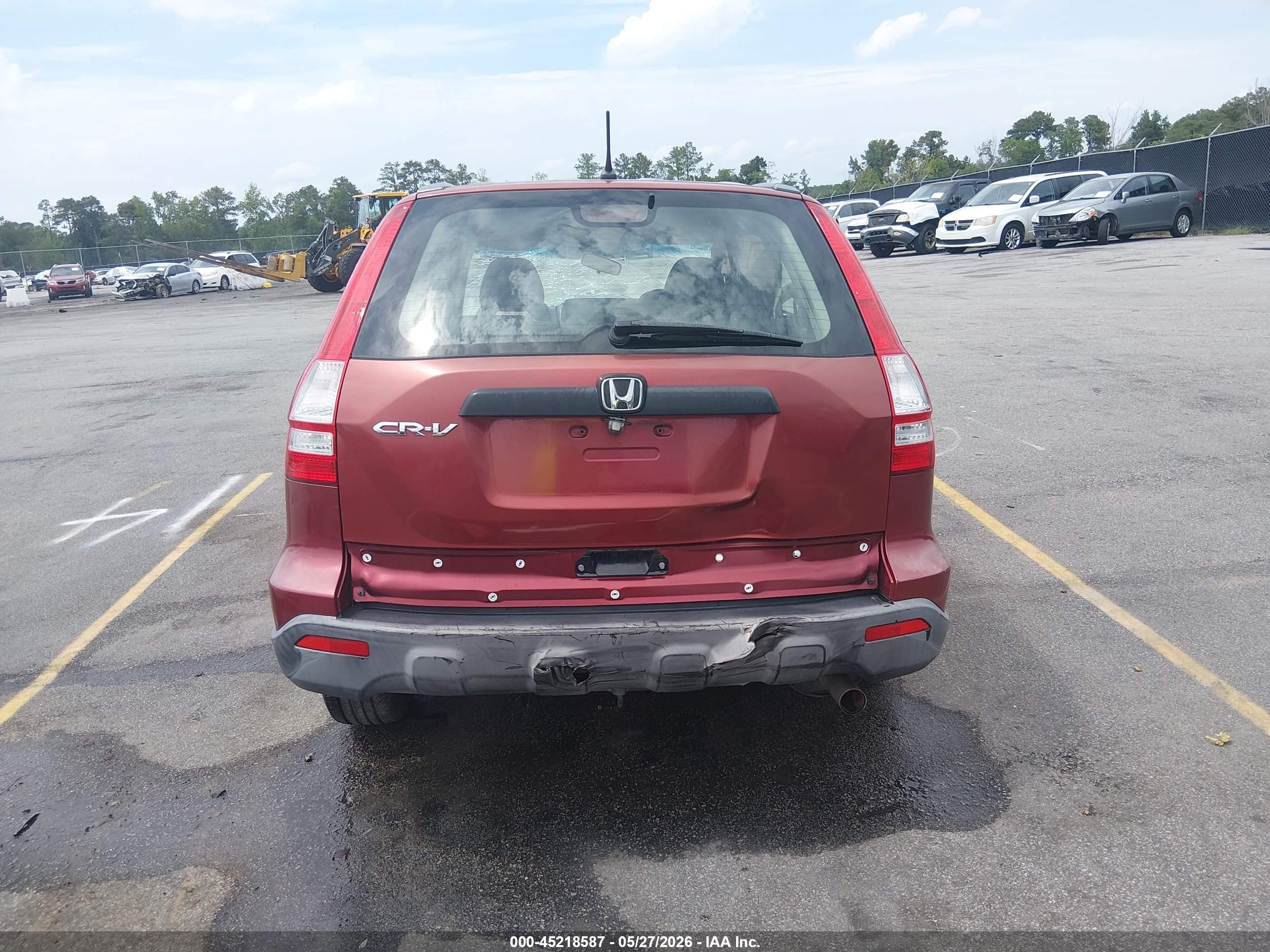 2008 Honda Cr-v Lx Burgundy vin: JHLRE38358C012649