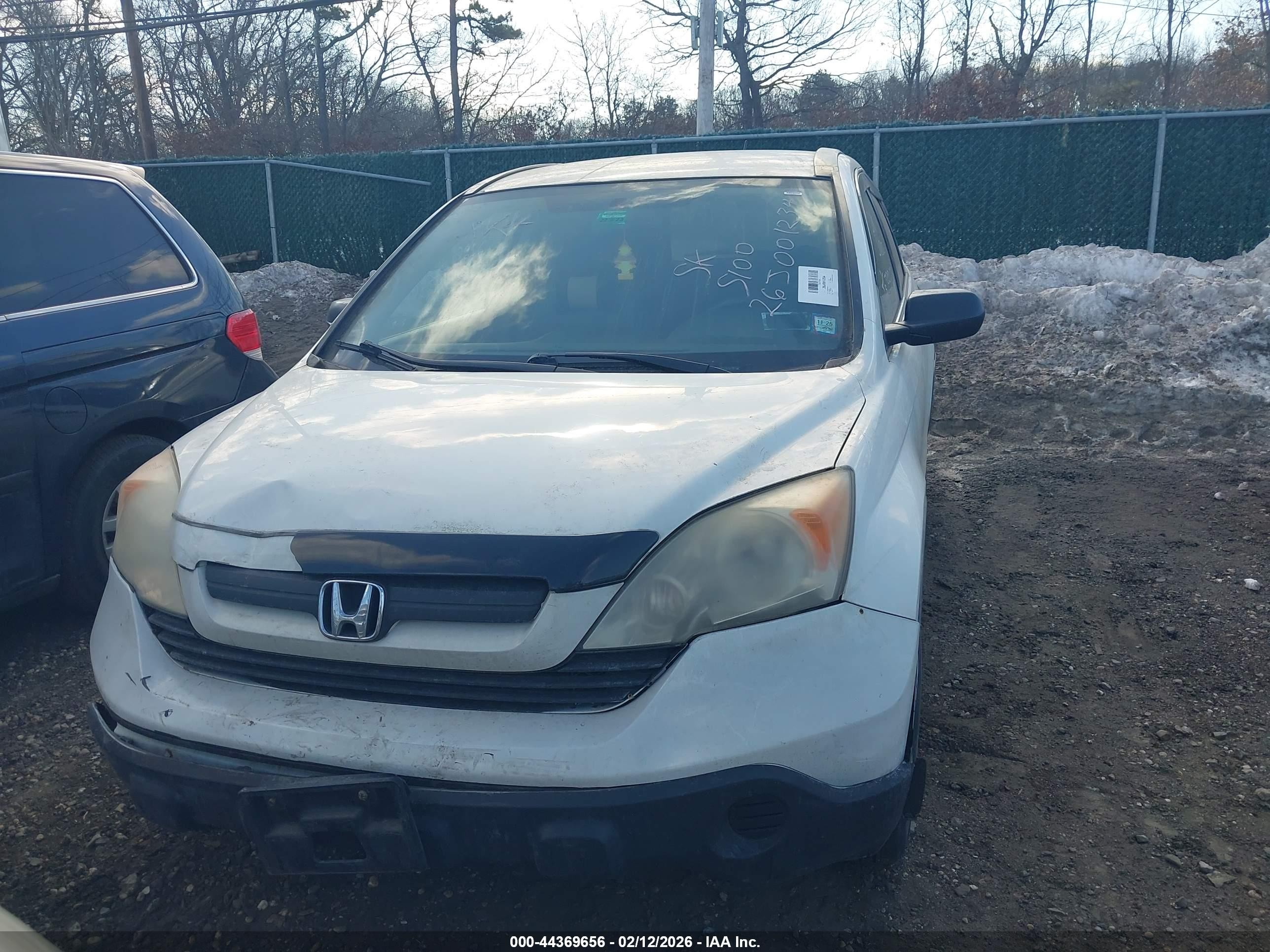 2008 Honda Cr-v Lx White vin: JHLRE38358C041682