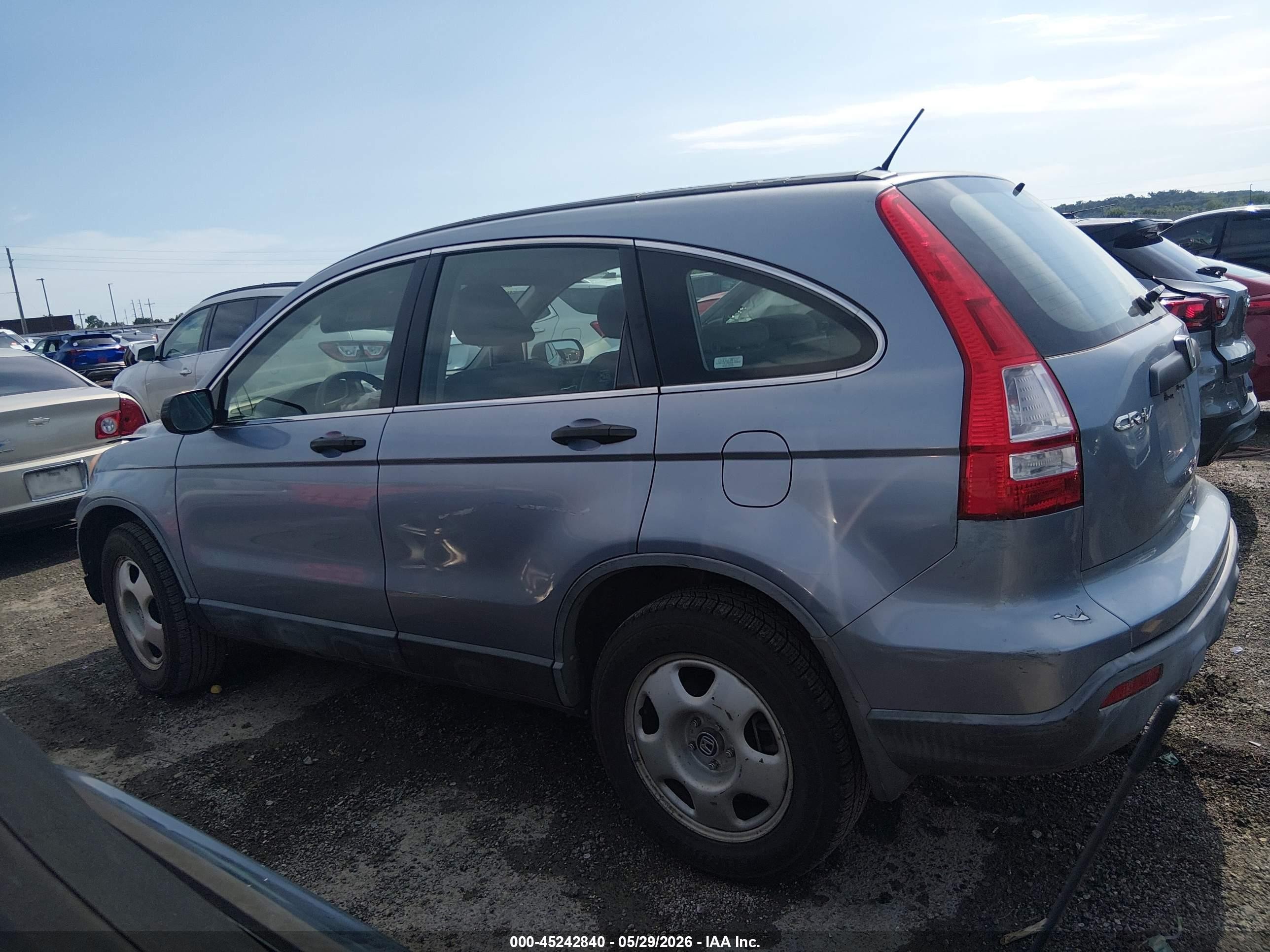 2007 Honda Cr-v Lx Light Blue vin: JHLRE38367C076374